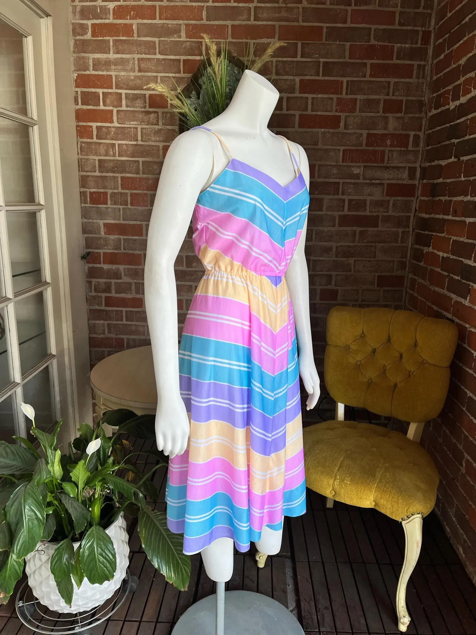 1970s Pastel Cotton Dress