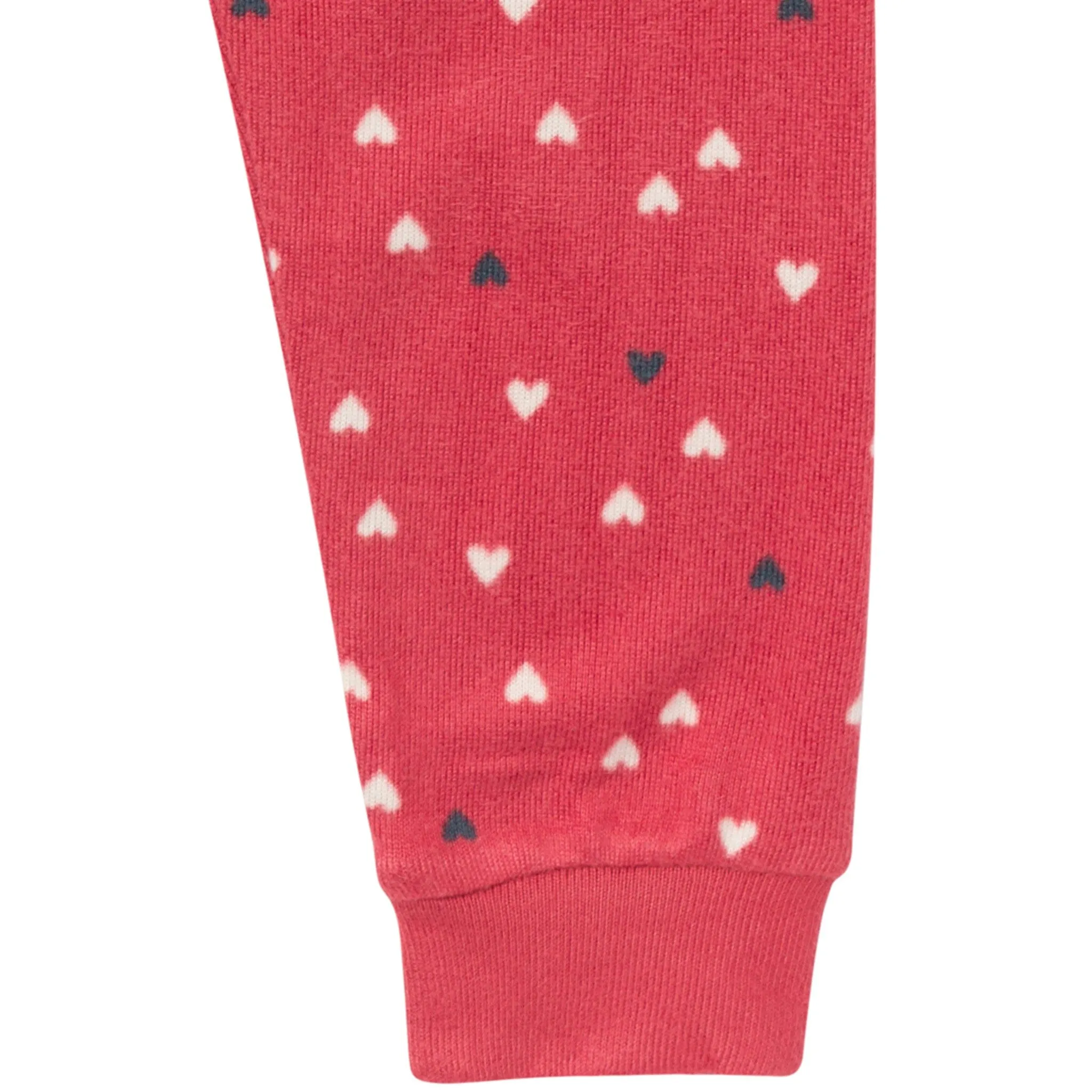 2-Piece Infant and Toddler Neutral Red Hearts Tight Fitting Pajamas Set