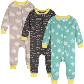 3-Pack Baby Neutral Goodnight Footless Pajamas