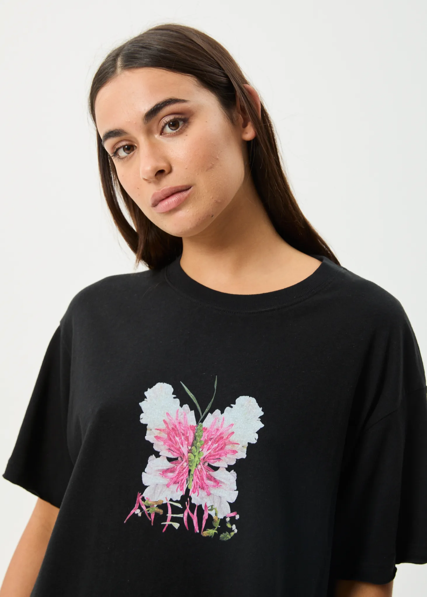 AFENDS Womens Butterfluer - Oversized Tee - Black