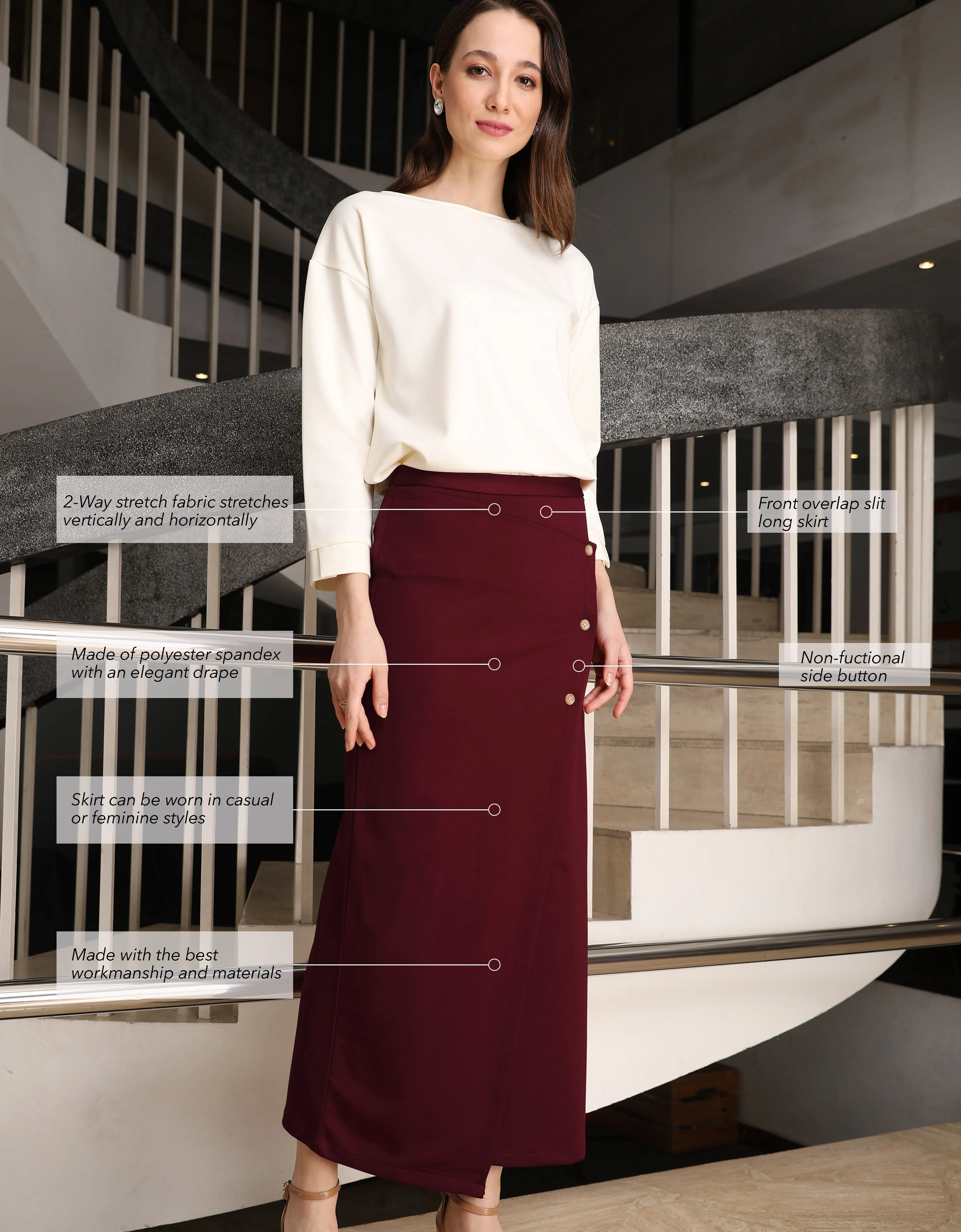 ANNA SKIRT (MAROON)