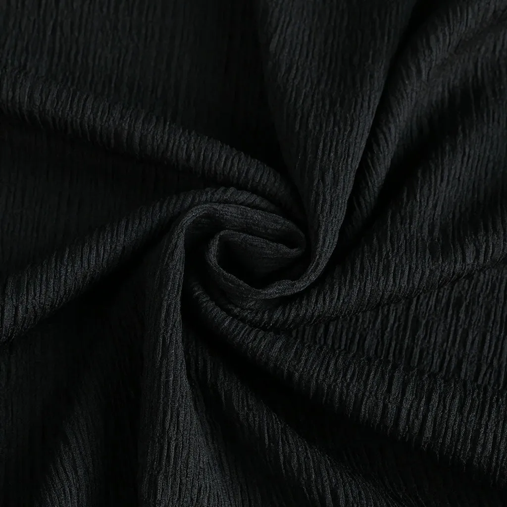 Aspen - Black Stretch Rib Fabric Sample