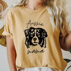 Australian Shepherd Mama Comfort Colors T Shirt (Center)