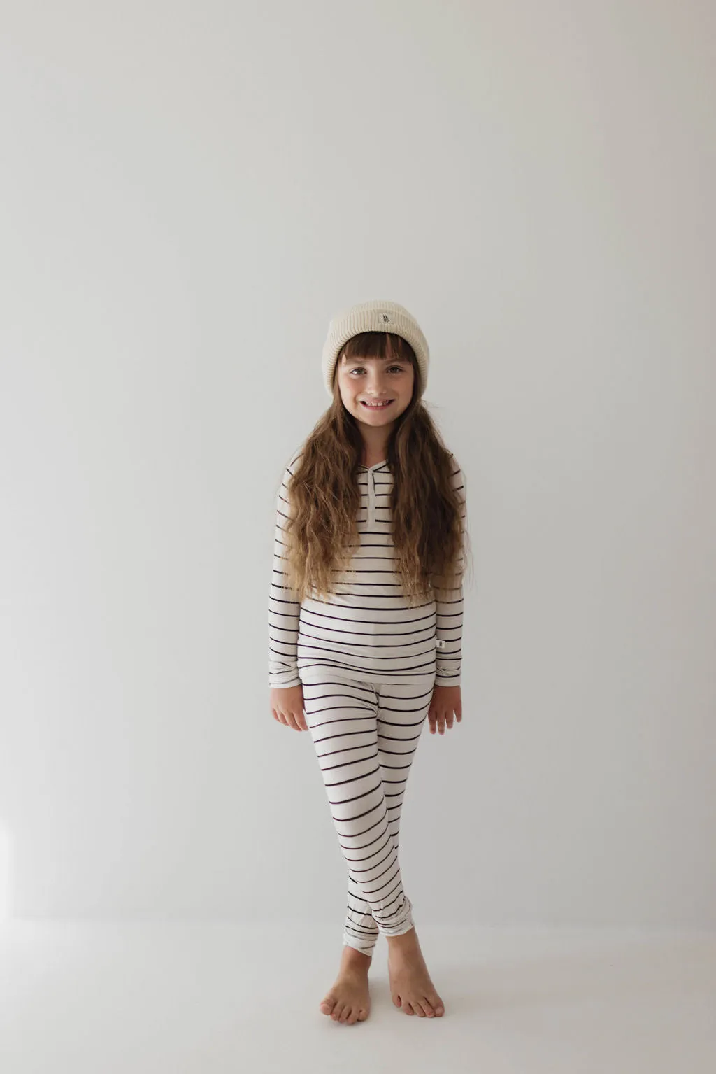 Bamboo Two Piece Pajamas | Grey & Black Stripe