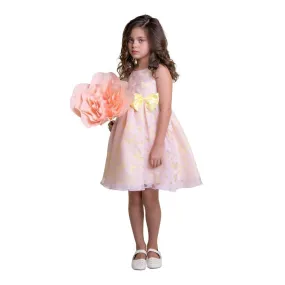 Big Girls Pink Yellow Butterfly Burnout Organza Easter Dress 8-12