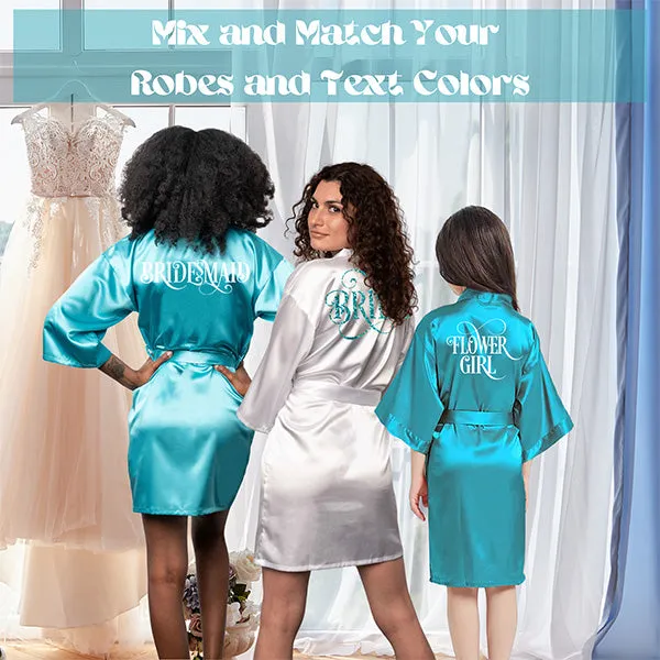 Black Personalized Bridesmaid Robes, Custom Womens & Girls Robes for All Occasions, Bachelorette Party Robes, Quinceanera Robes, Birthday Robes