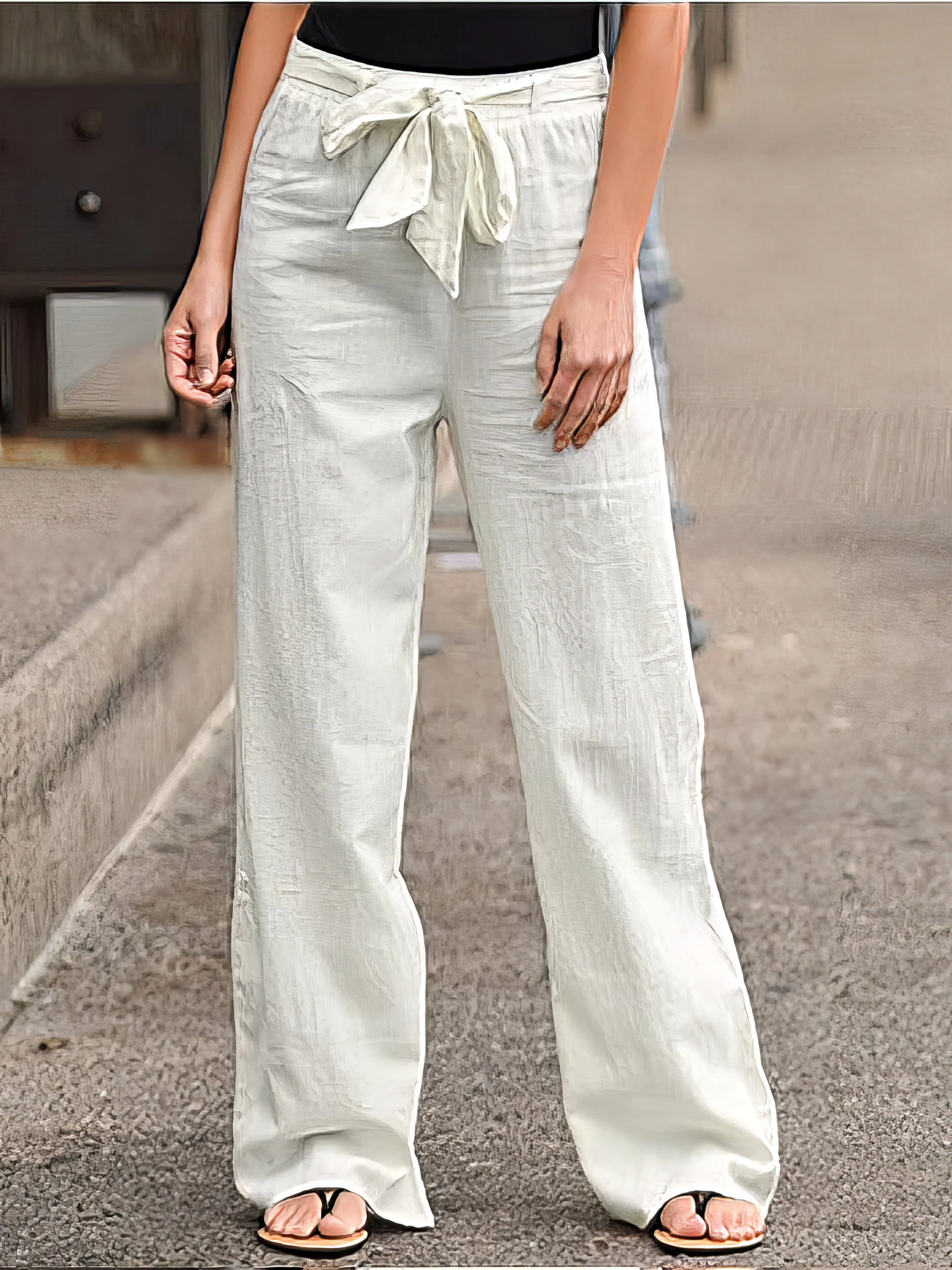 Boho Style Wide Leg Pants with Pockets