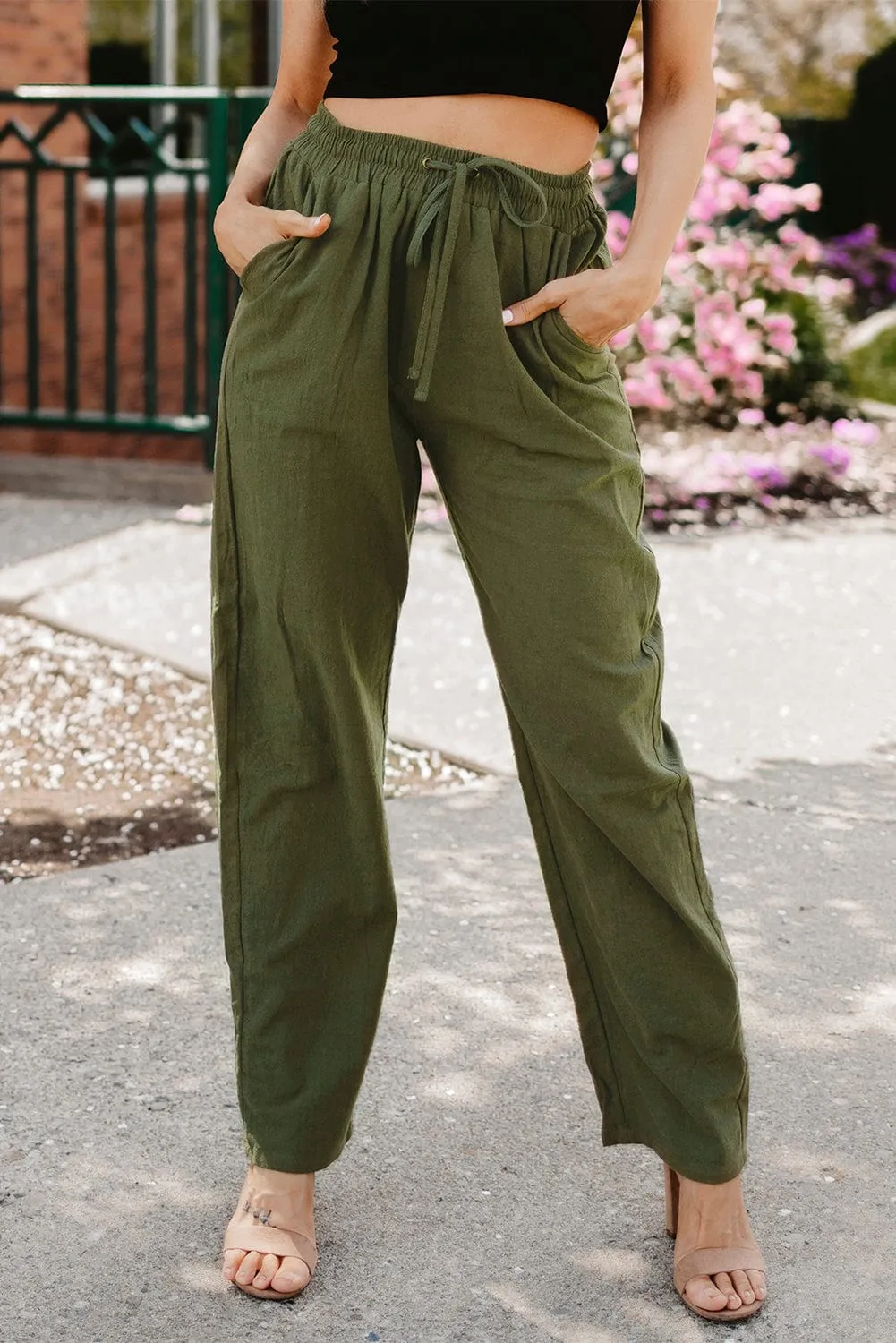 Boho Style Wide Leg Pants with Pockets