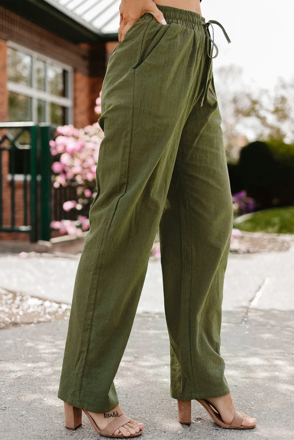 Boho Style Wide Leg Pants with Pockets