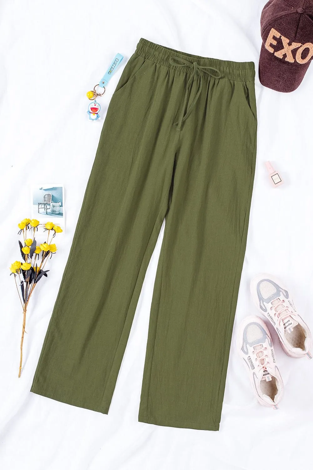 Boho Style Wide Leg Pants with Pockets