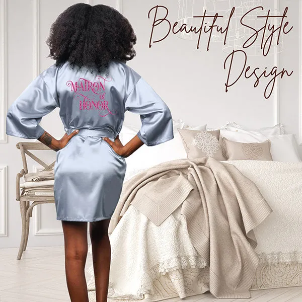 Bridal Party Robes | Bridesmaid Robe Personalize with Bride, Maid of Honor, Matron of Honor, Mother of the Bride & Mother of the Groom Texts