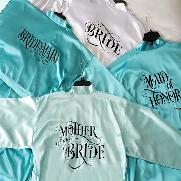 Bridal Party Robes | Bridesmaid Robe Personalize with Bride, Maid of Honor, Matron of Honor, Mother of the Bride & Mother of the Groom Texts