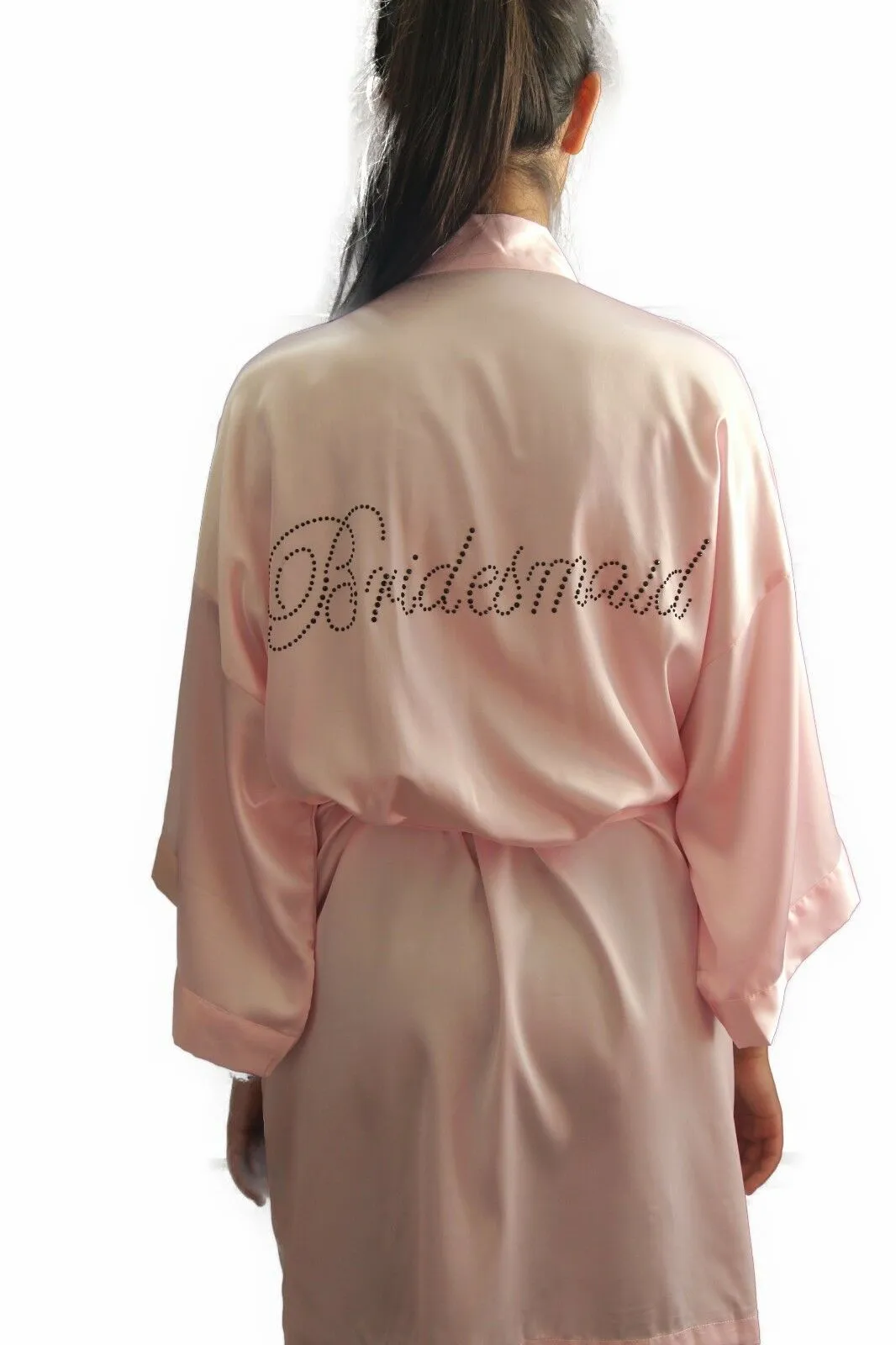 Bride To Be Bridesmaid Gown Robe Satin Dressing Silk Diamante Kimono Bridal