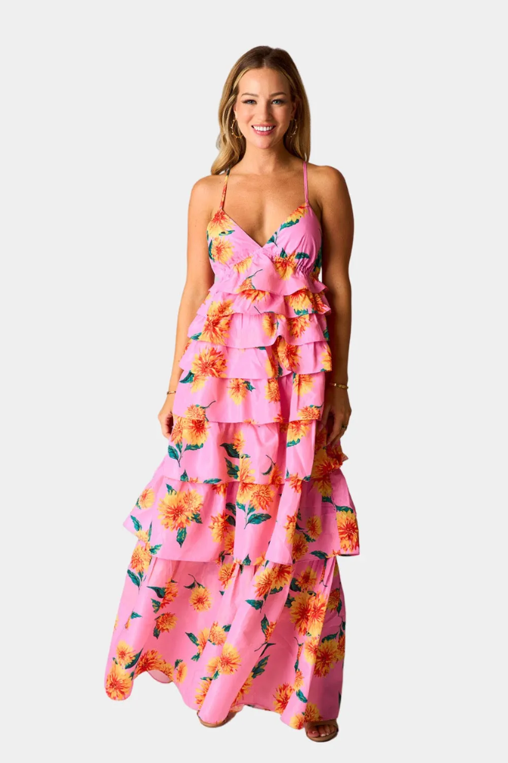 Callie Tiered Maxi Dress - Sunflower