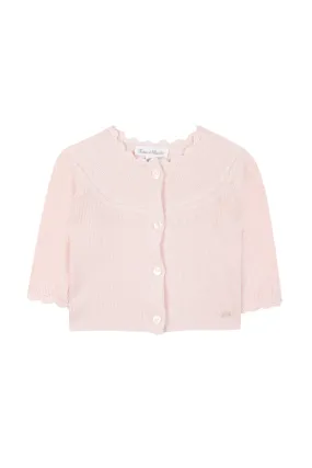 Cardigan - Pale Pink Scallop