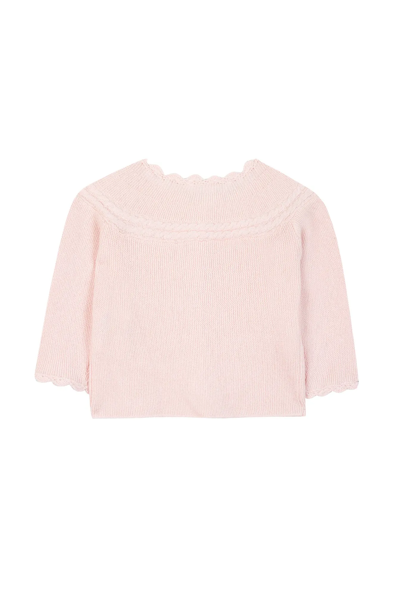 Cardigan - Pale Pink Scallop