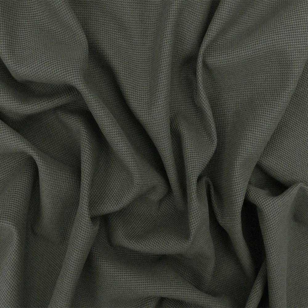 Cemented Gray Micro Square Stretch Cotton Double Knit Fabric