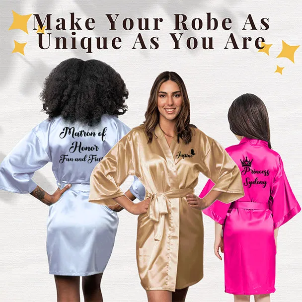 Champagne Gold Personalized Bridesmaid Robes, Custom Womens & Girls Robes for All Occasions, Bachelorette Party Robes, Quinceanera Robes, Birthday Robes