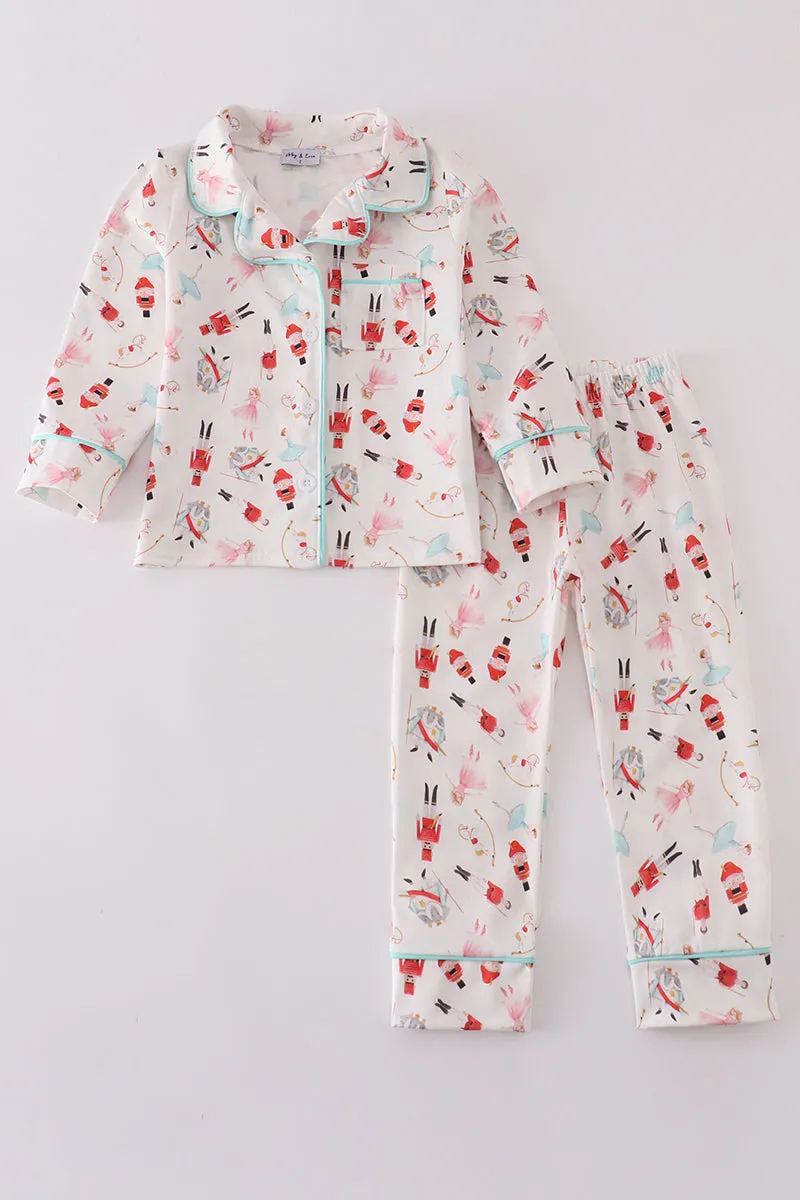 Christmas nutcracker print boy pajamas set