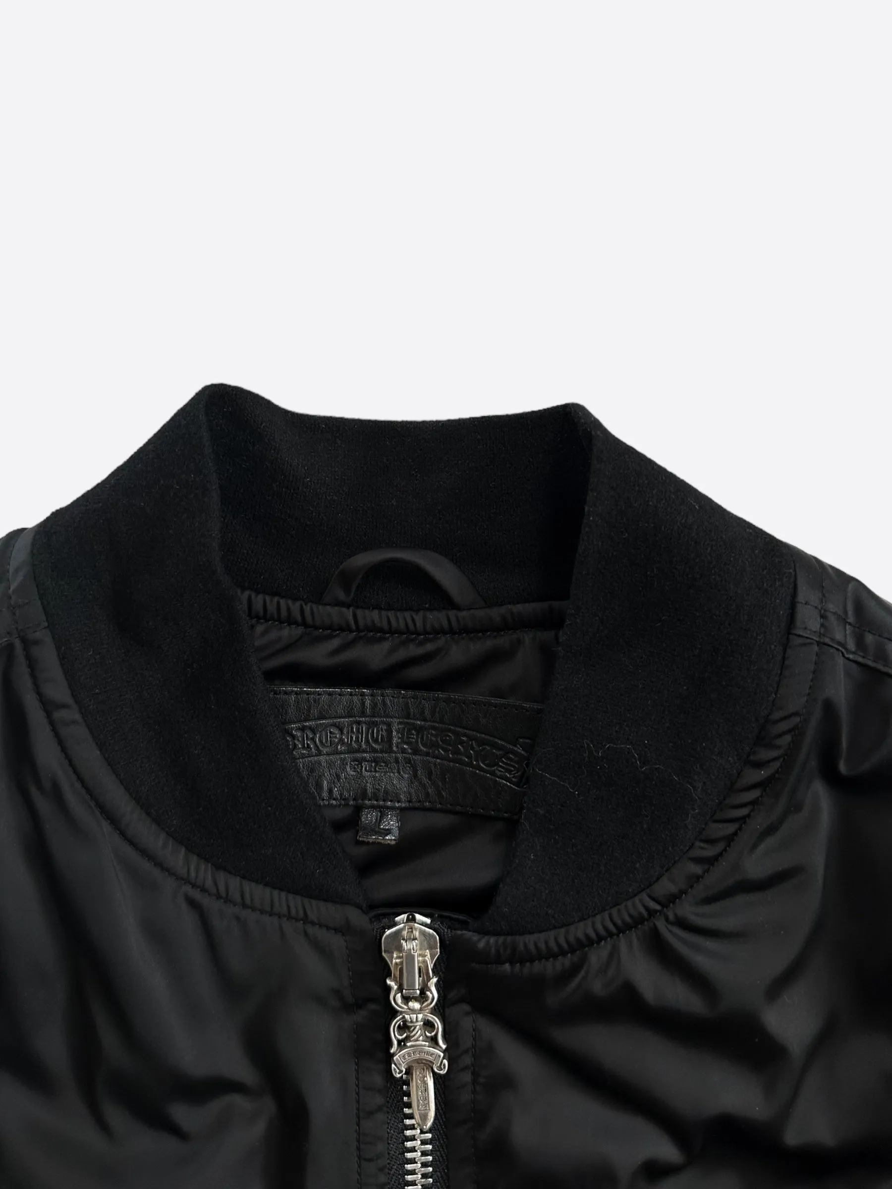 Chrome Hearts Black Cross Patch Bomber Jacket