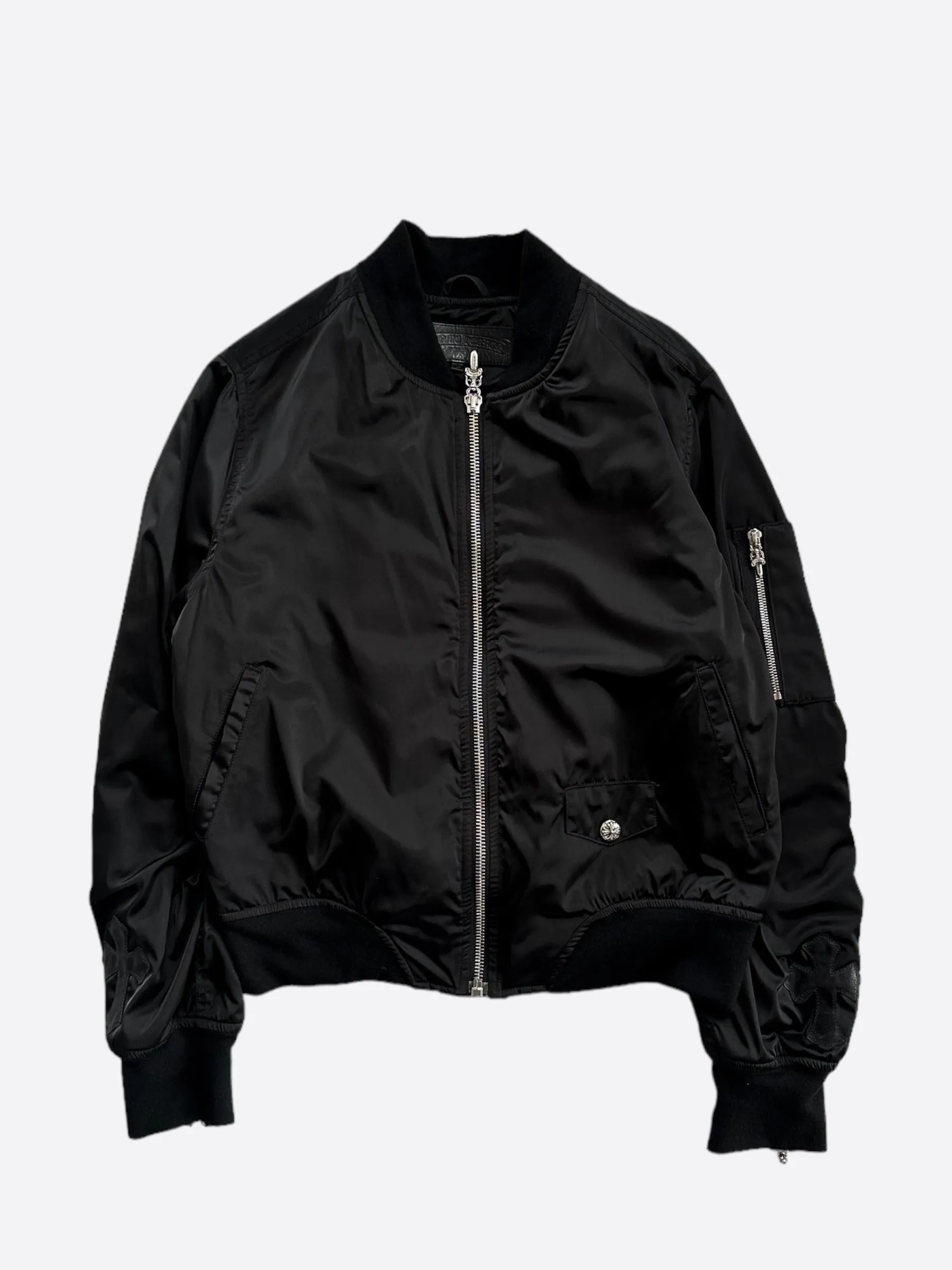 Chrome Hearts Black Cross Patch Bomber Jacket