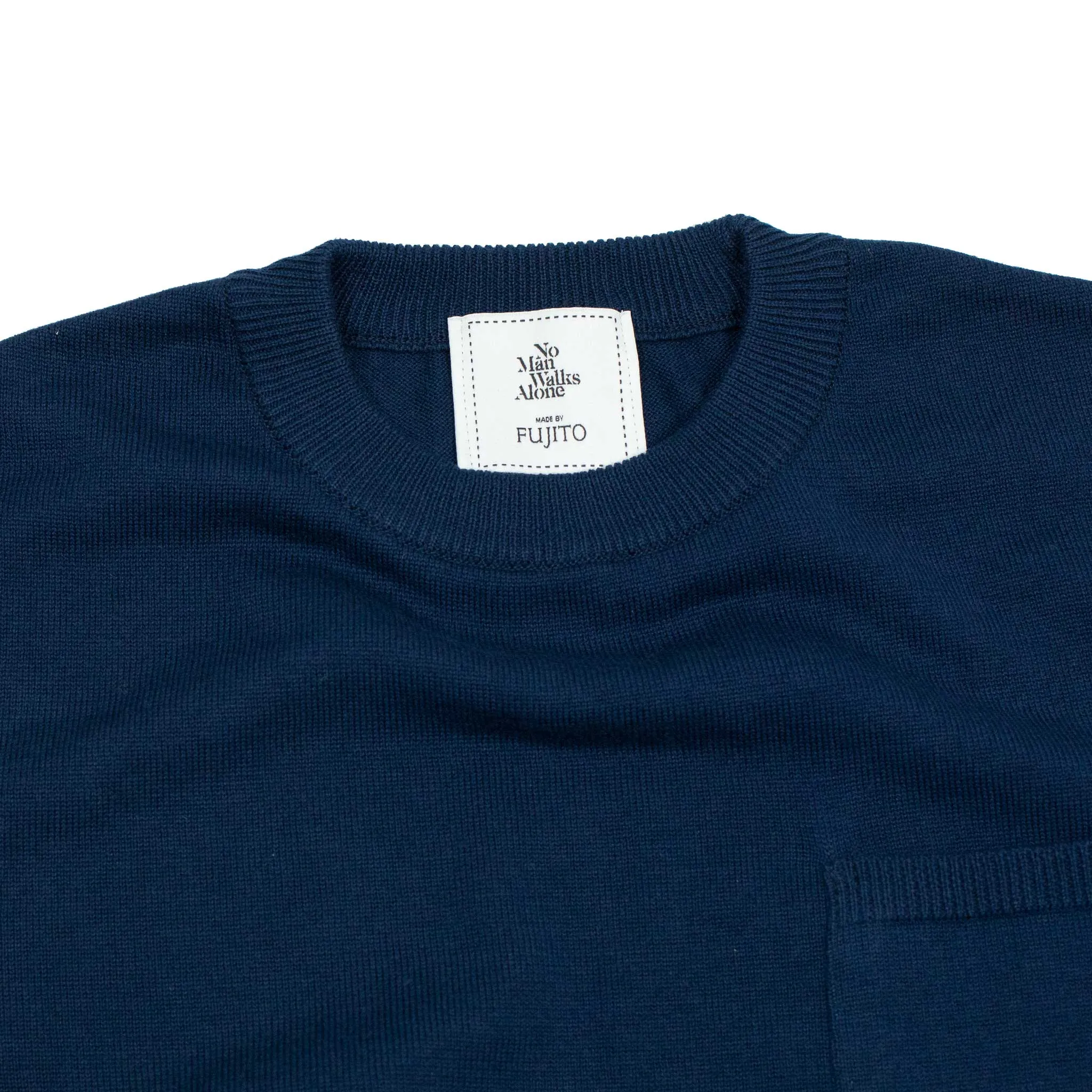 Collab exclusive short sleeve pocket knit t-shirt in inky navy