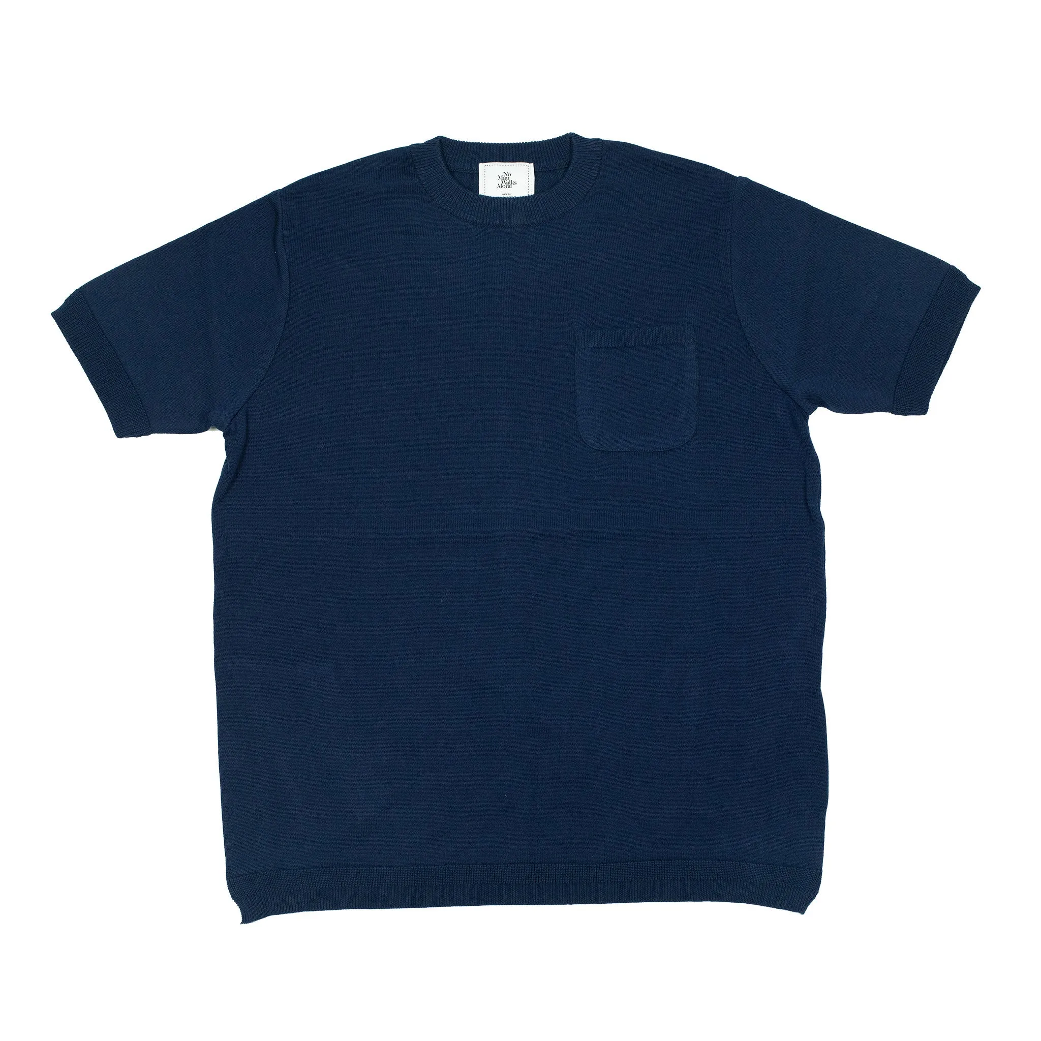 Collab exclusive short sleeve pocket knit t-shirt in inky navy