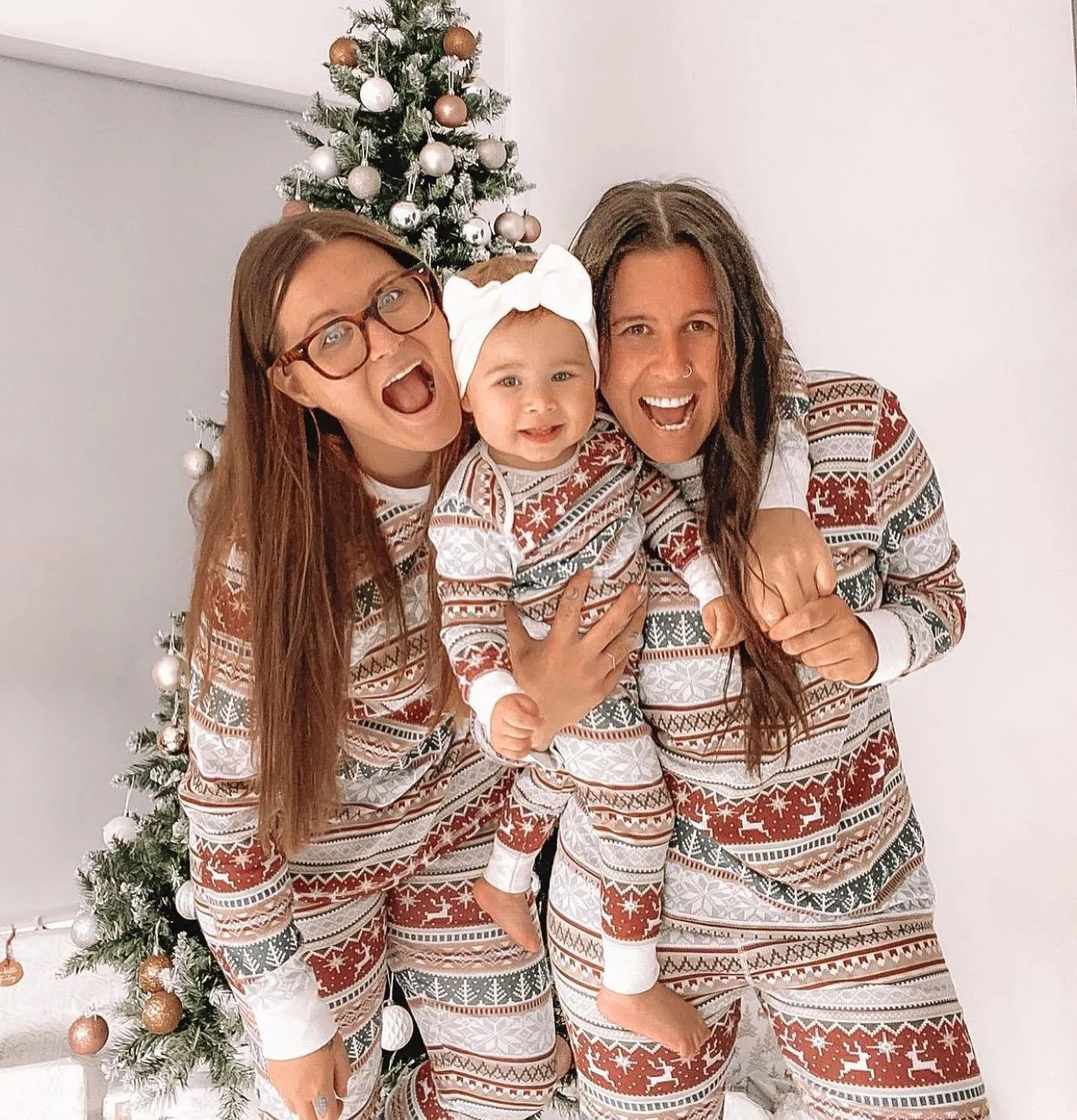 European And American Christmas Home wear Family Set Pajamas Parent-child Wear Home wear Suits, lioness-love