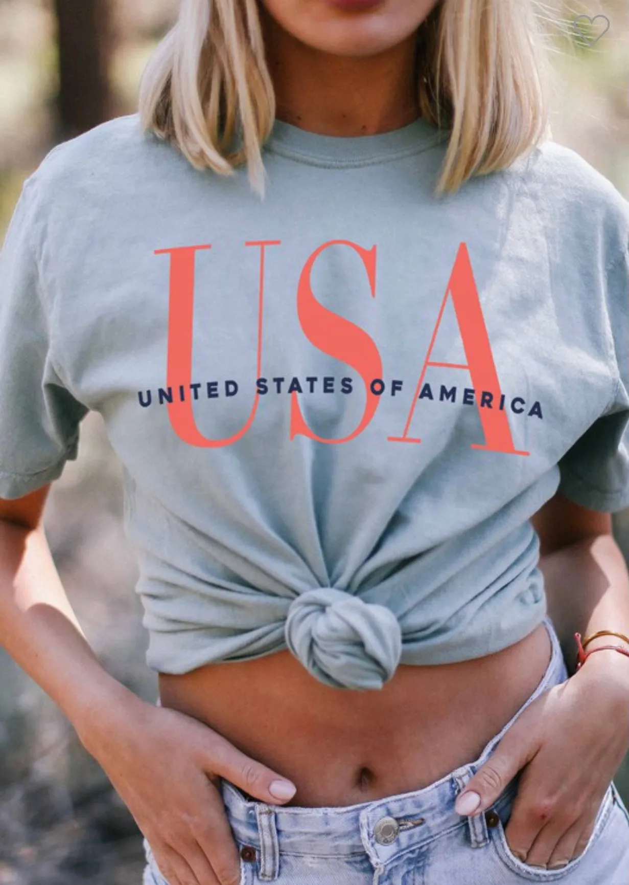 FINAL SALE!! "Patriotic" Comfort Color Tee in Sage