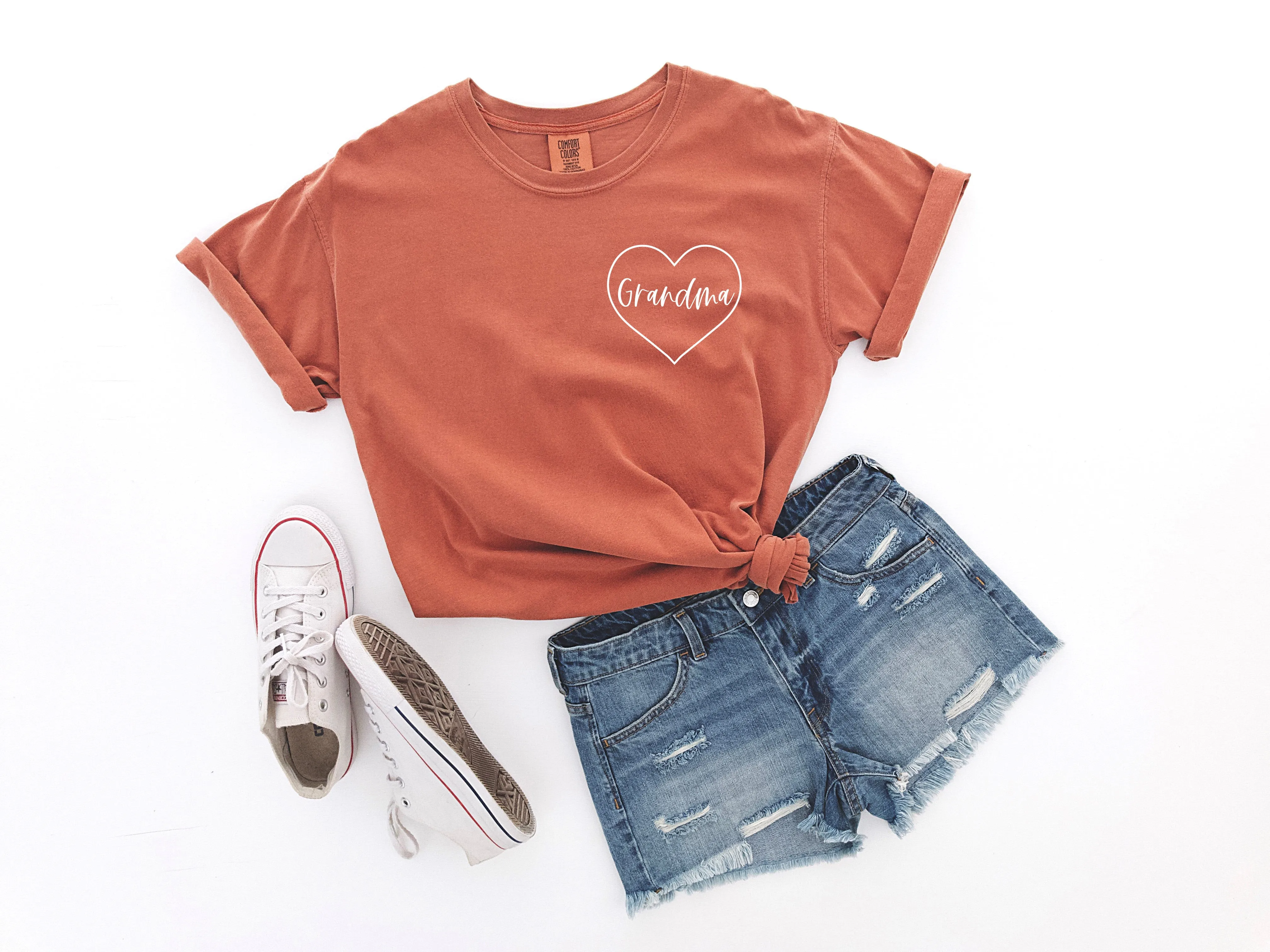 Grandma Comfort Colors T Shirt | Mother's day Gift (Heart Around)