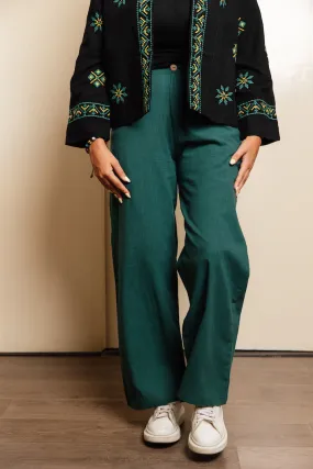 Green Easy-Breezy Linen Pants