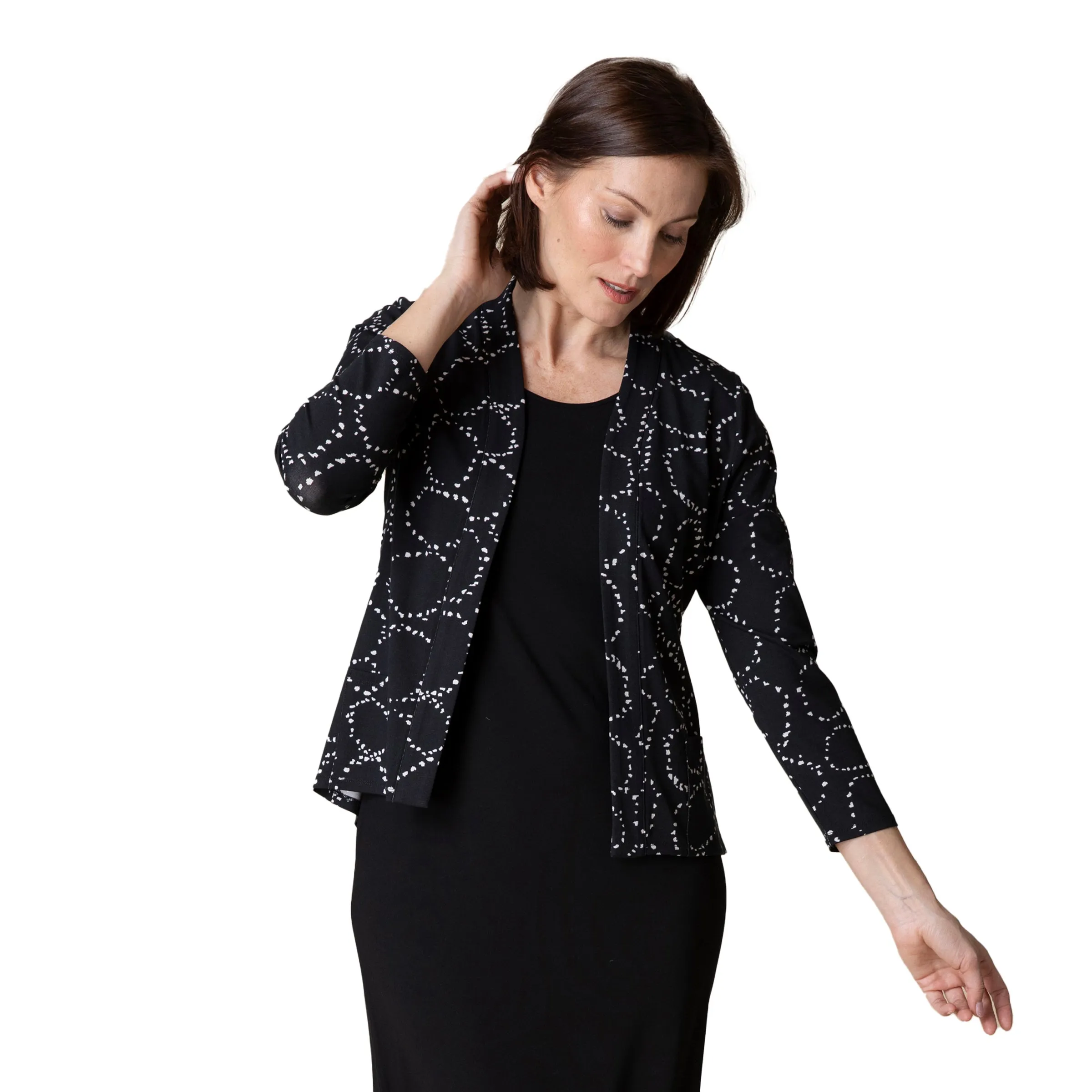 Habitat's  "Travel Core" Circle Print Open Front Jacket - 55430