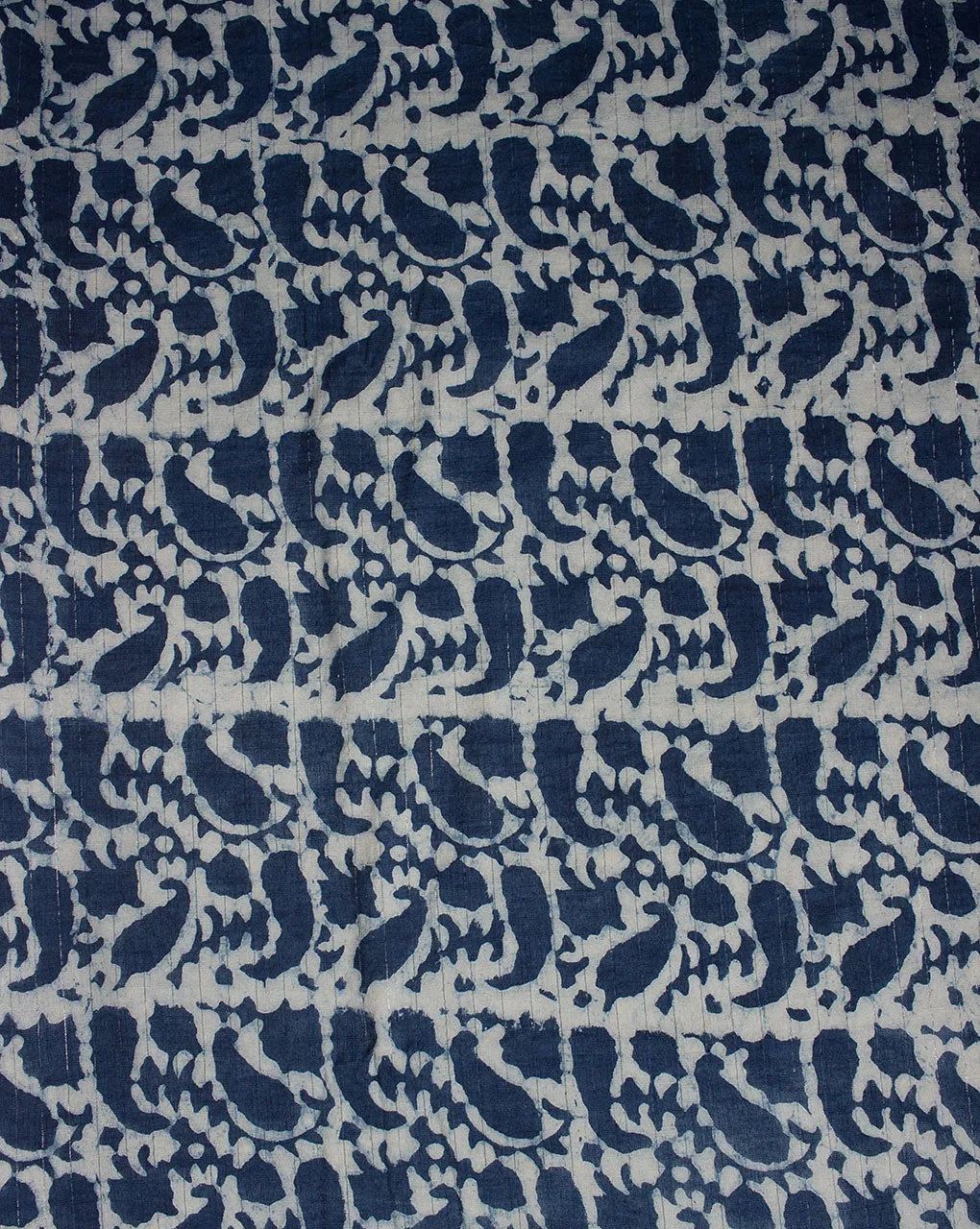 Indigo Hand Block Lurex Rayon Fabric