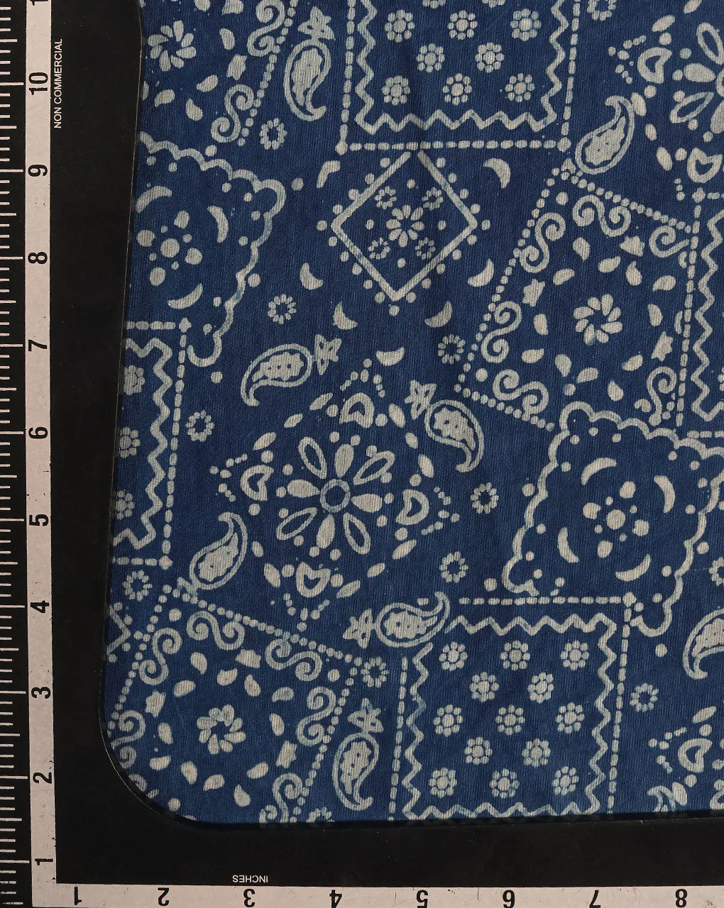 Indigo Hand Block Rayon Fabric ( Width 42 Inch )