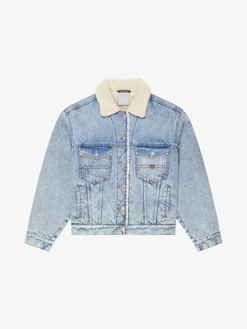 Jacket in denim and fleece