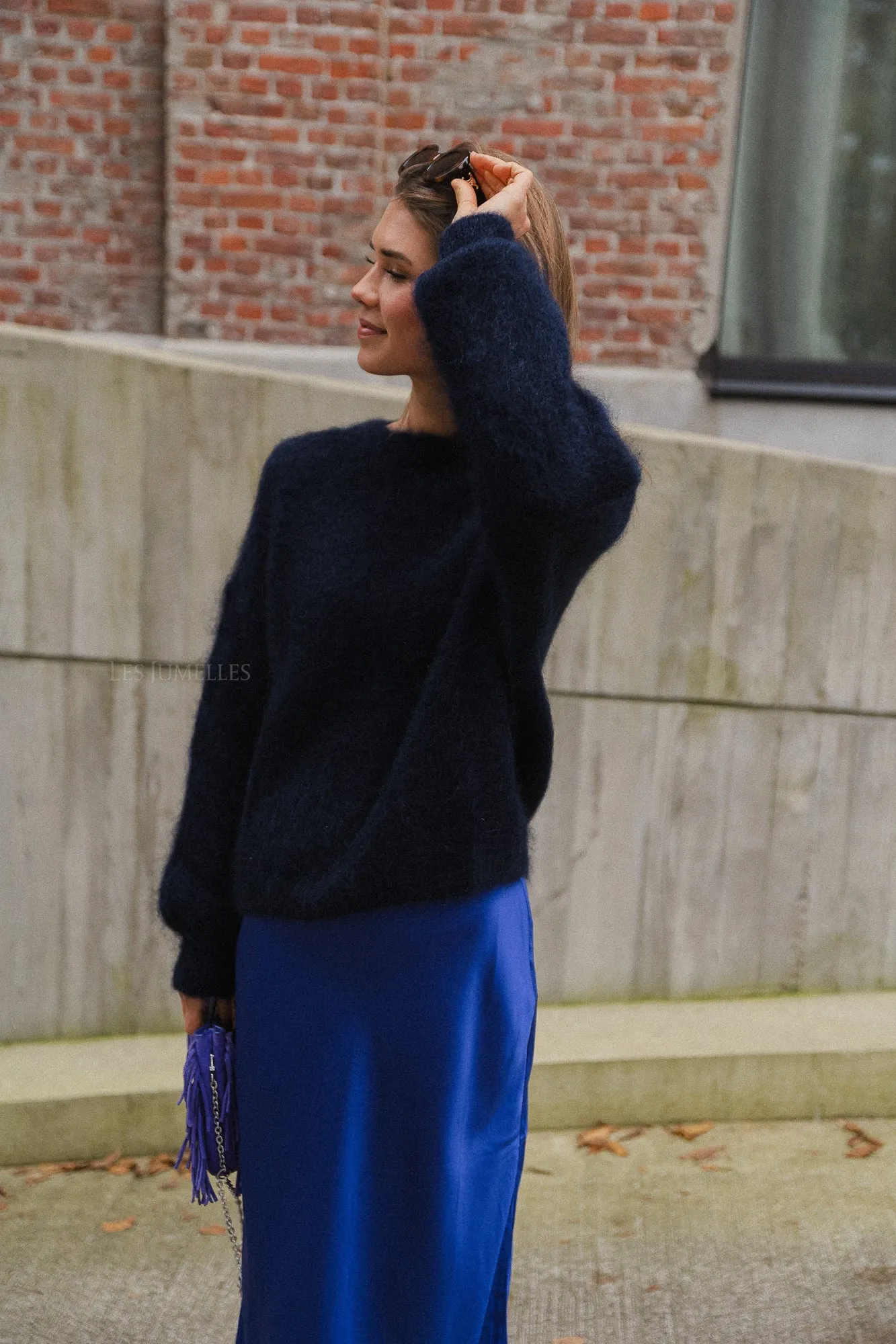 Joanne mohair jumper navy