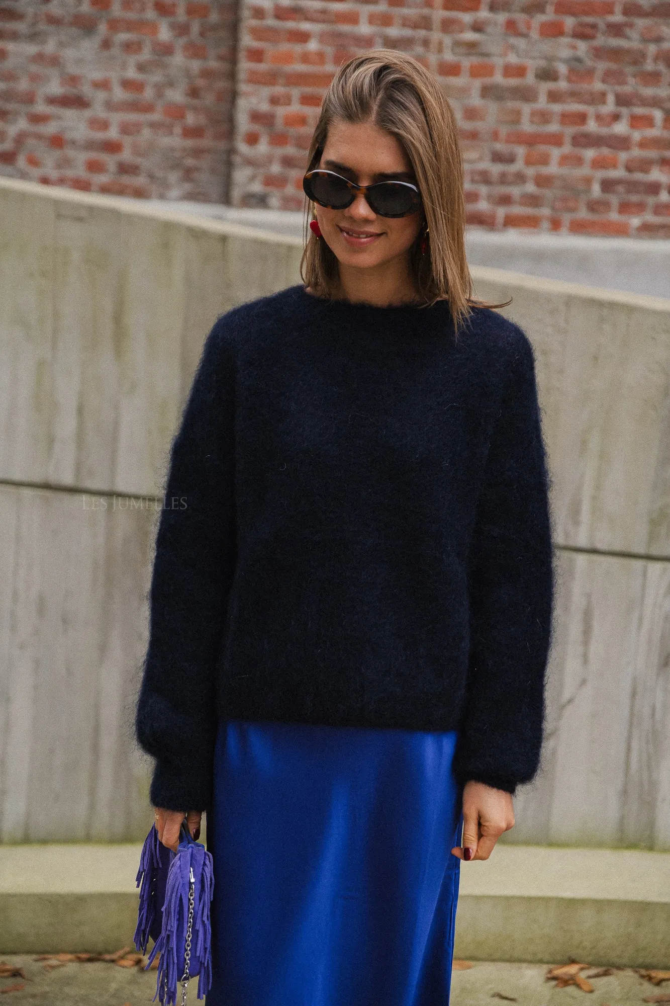 Joanne mohair jumper navy