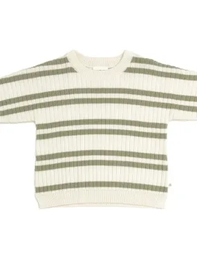 KYND Baby - Slouchy Knit Rib Tee (Sage Stripe)