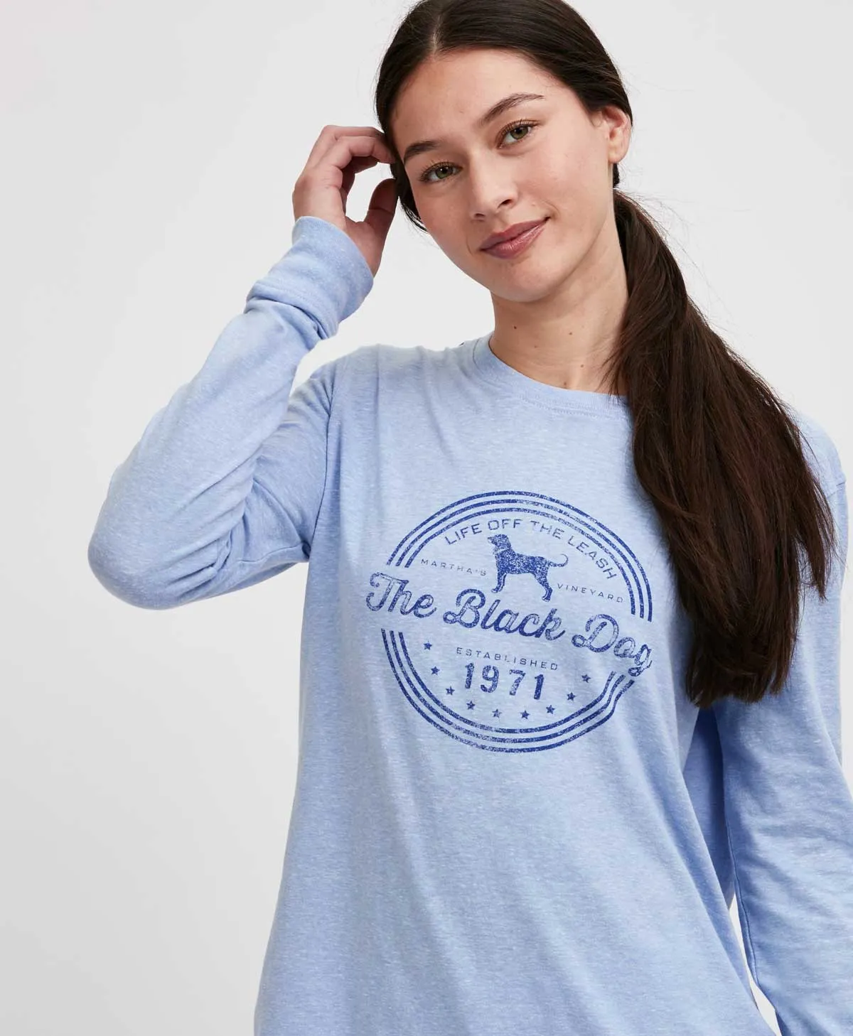 Ladies Dog Stamp Longlseeve Tee