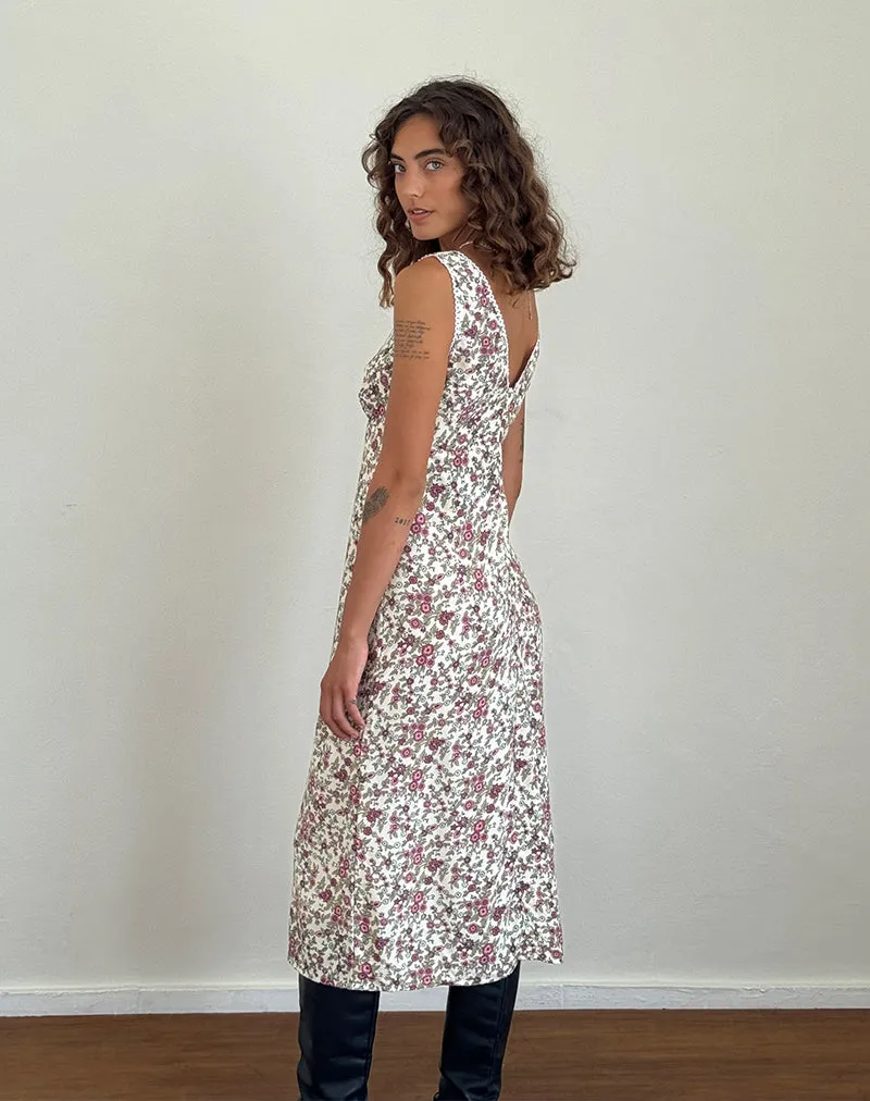 Lavisha Midi Dress in Vintage Bloom Ivory