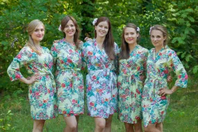 Light Yellow Cute Bows Pattern Bridesmaids Robes