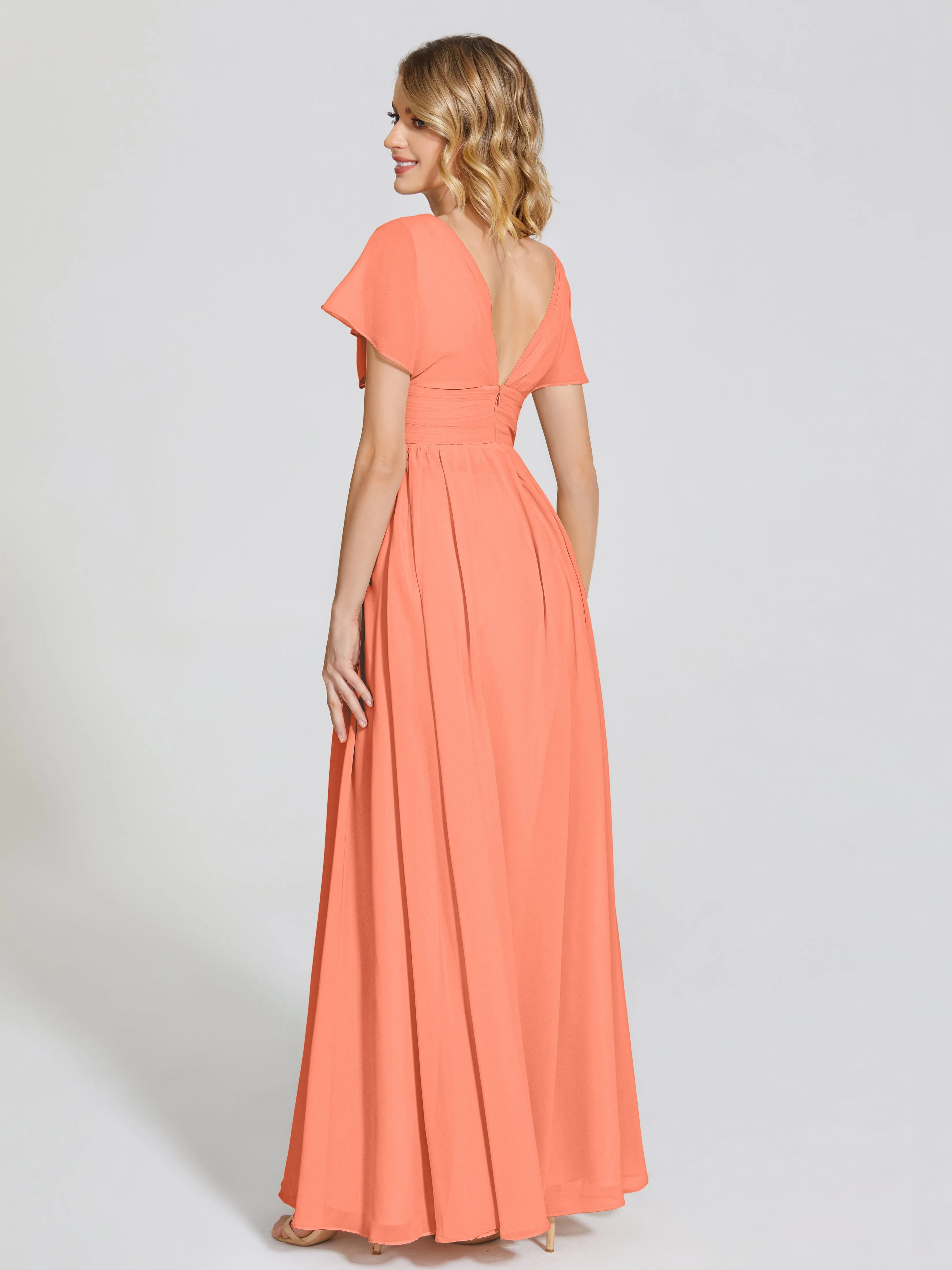 Malia Flowy Cap Sleeves Bridesmaid Dresses With Pockets