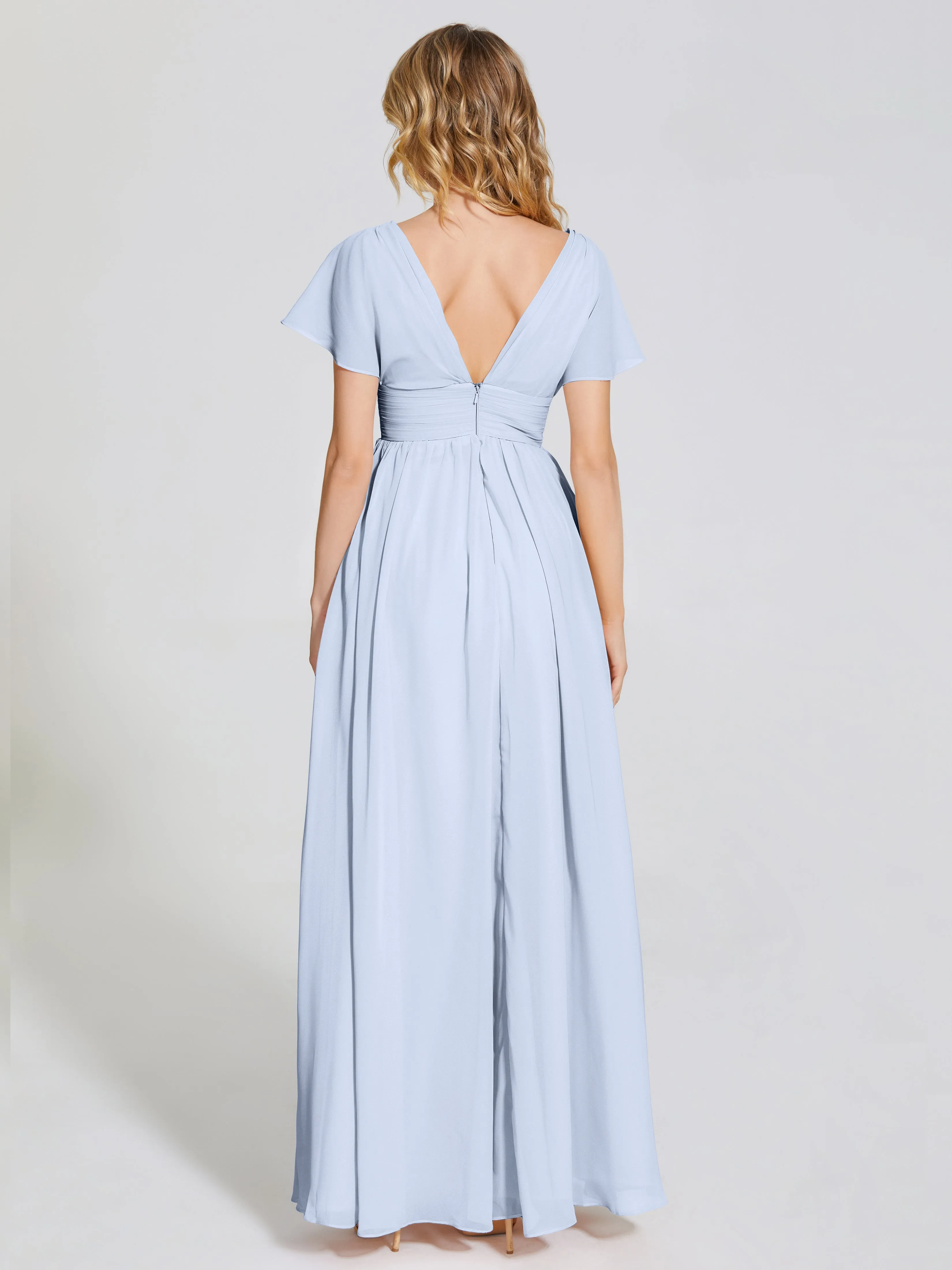 Malia Flowy Cap Sleeves Bridesmaid Dresses With Pockets