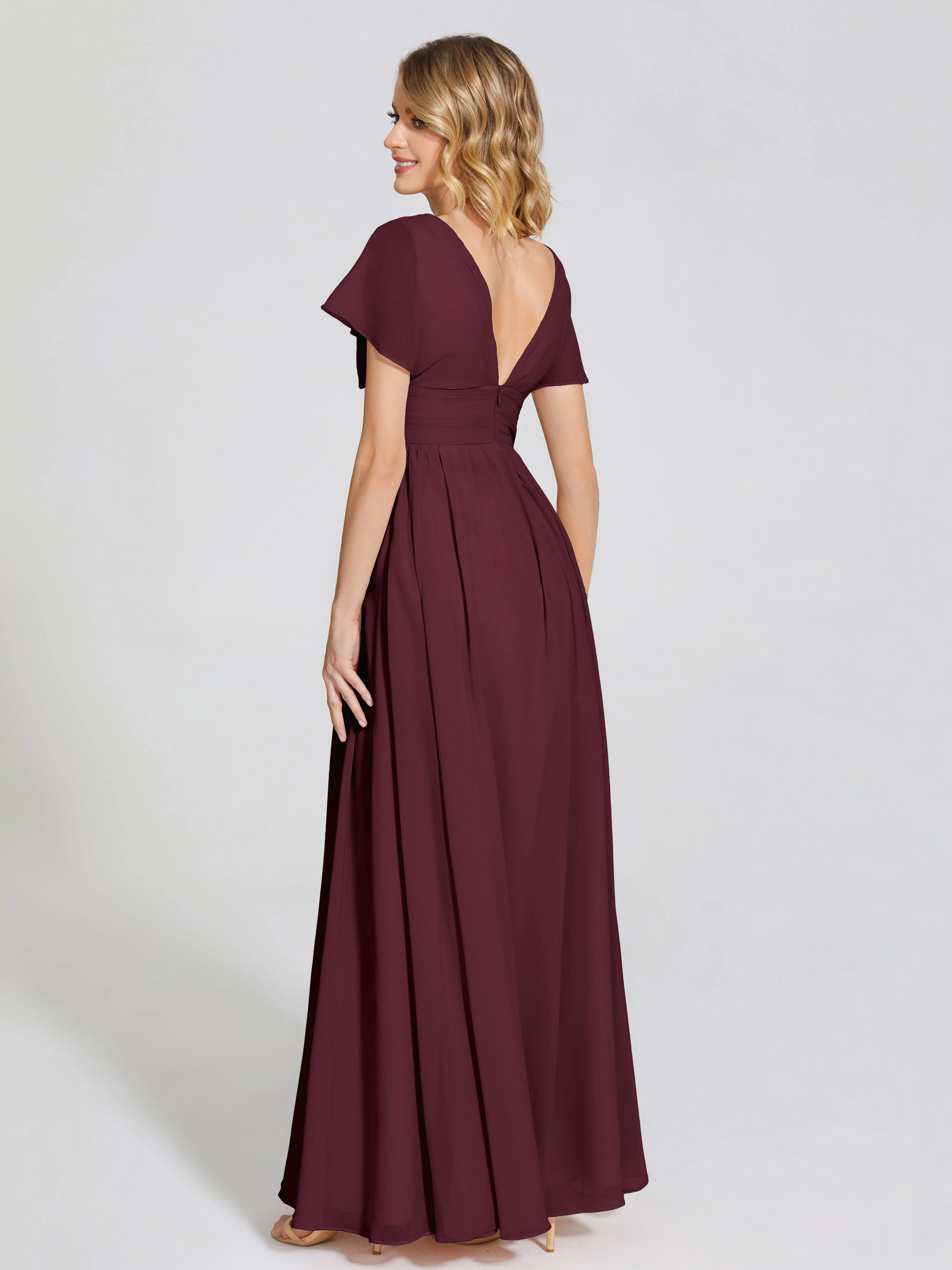 Malia Flowy Cap Sleeves Bridesmaid Dresses With Pockets