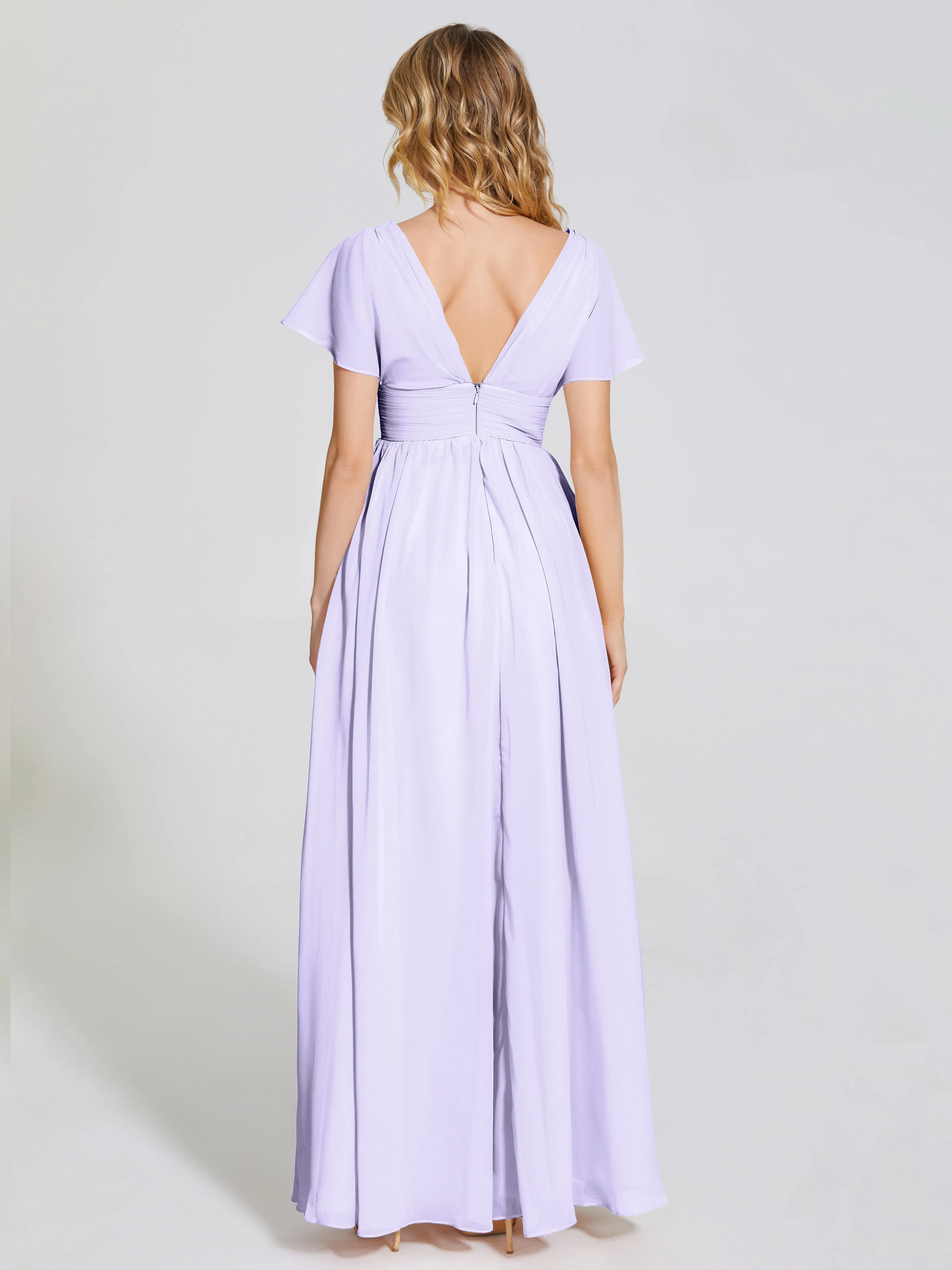 Malia Flowy Cap Sleeves Bridesmaid Dresses With Pockets