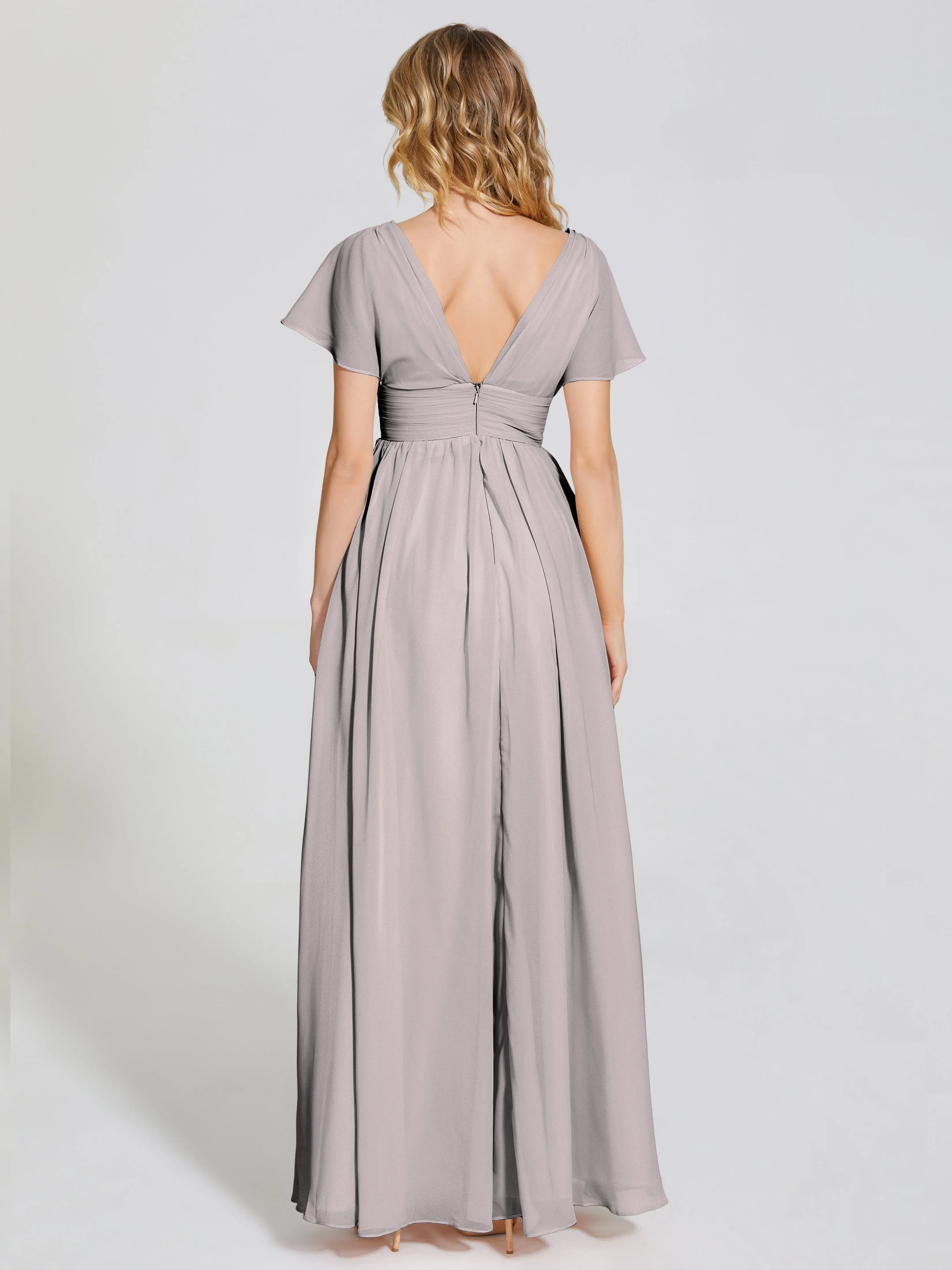 Malia Flowy Cap Sleeves Bridesmaid Dresses With Pockets