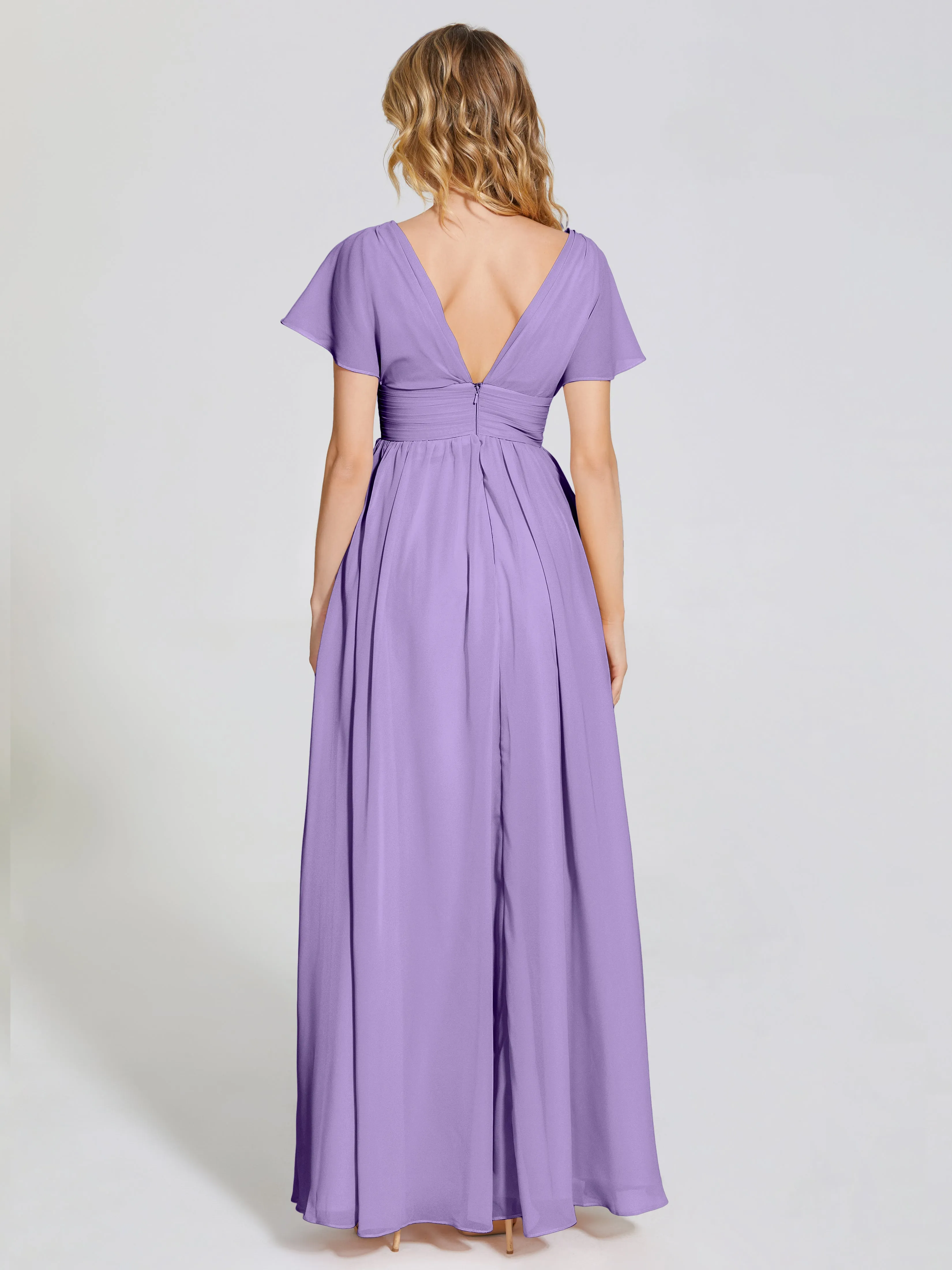 Malia Flowy Cap Sleeves Bridesmaid Dresses With Pockets