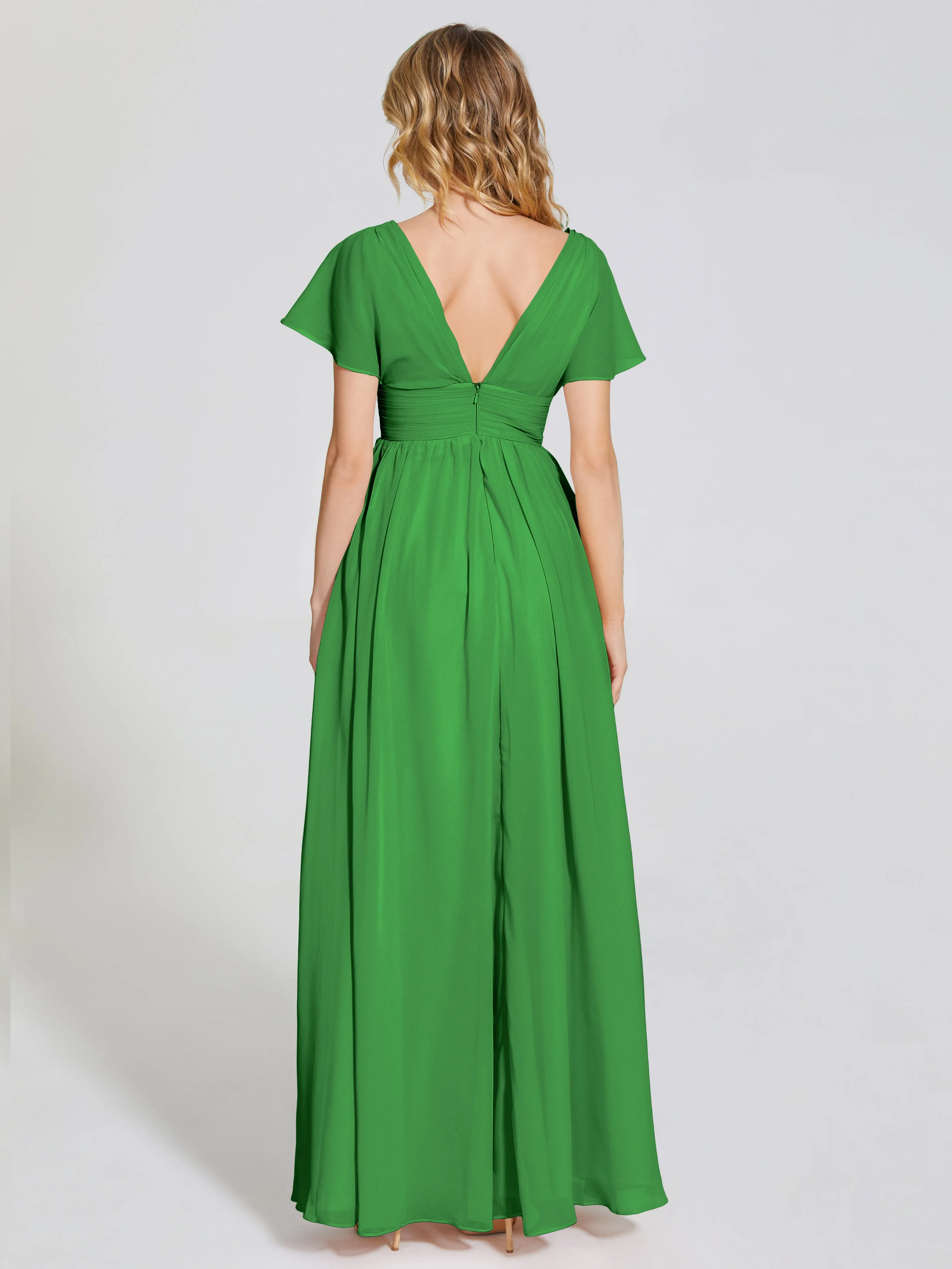 Malia Flowy Cap Sleeves Bridesmaid Dresses With Pockets