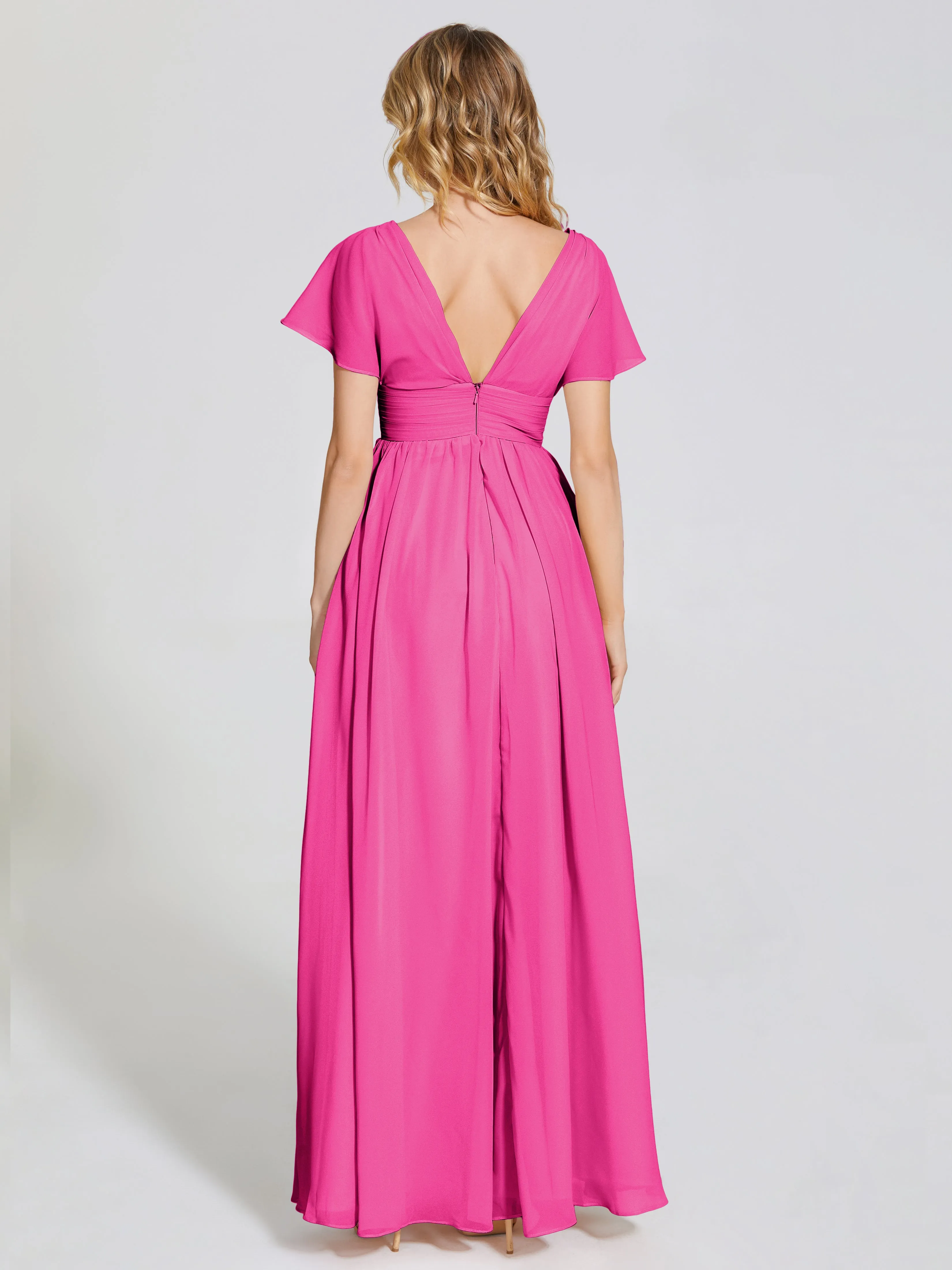 Malia Flowy Cap Sleeves Bridesmaid Dresses With Pockets