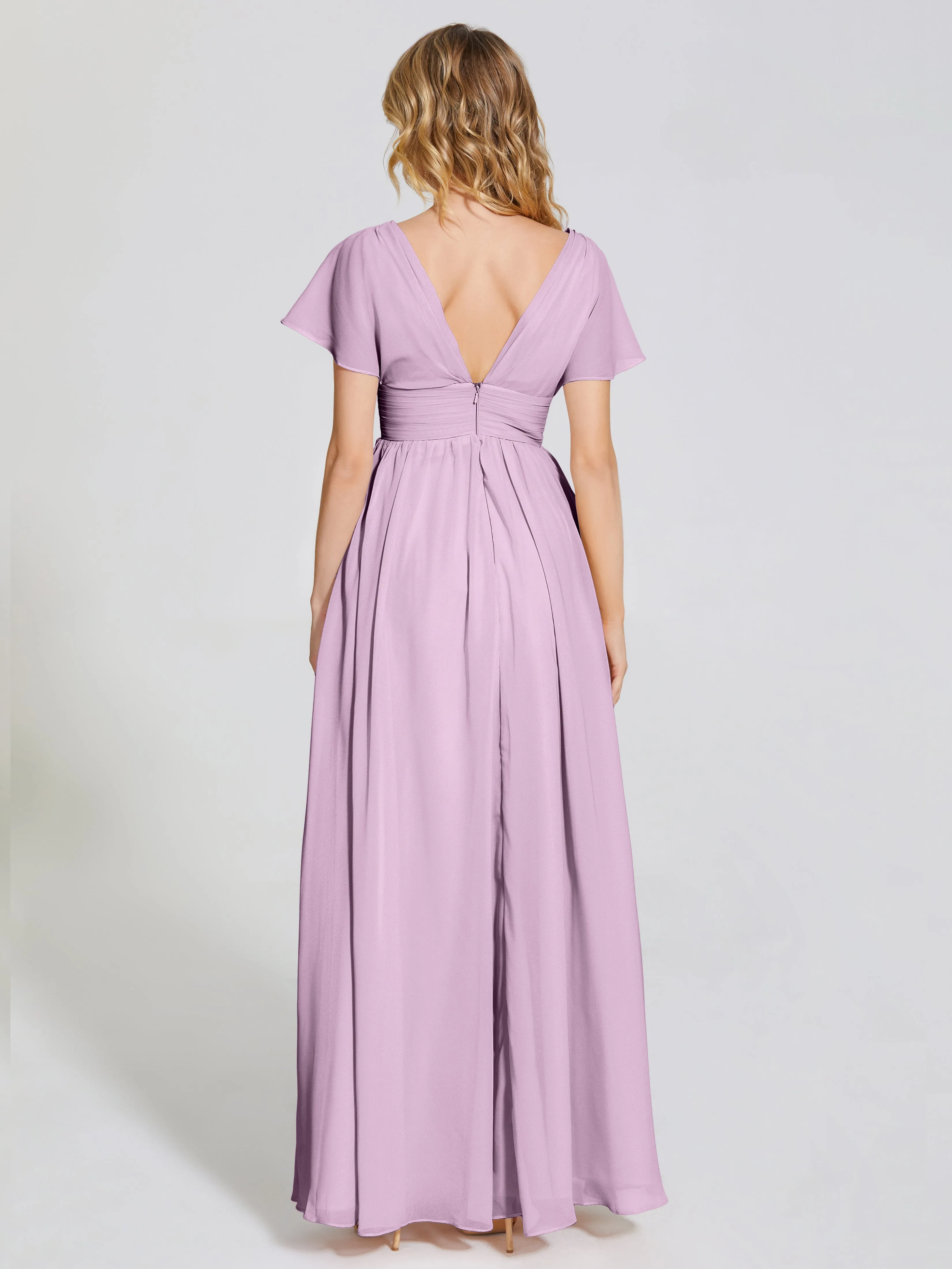 Malia Flowy Cap Sleeves Bridesmaid Dresses With Pockets